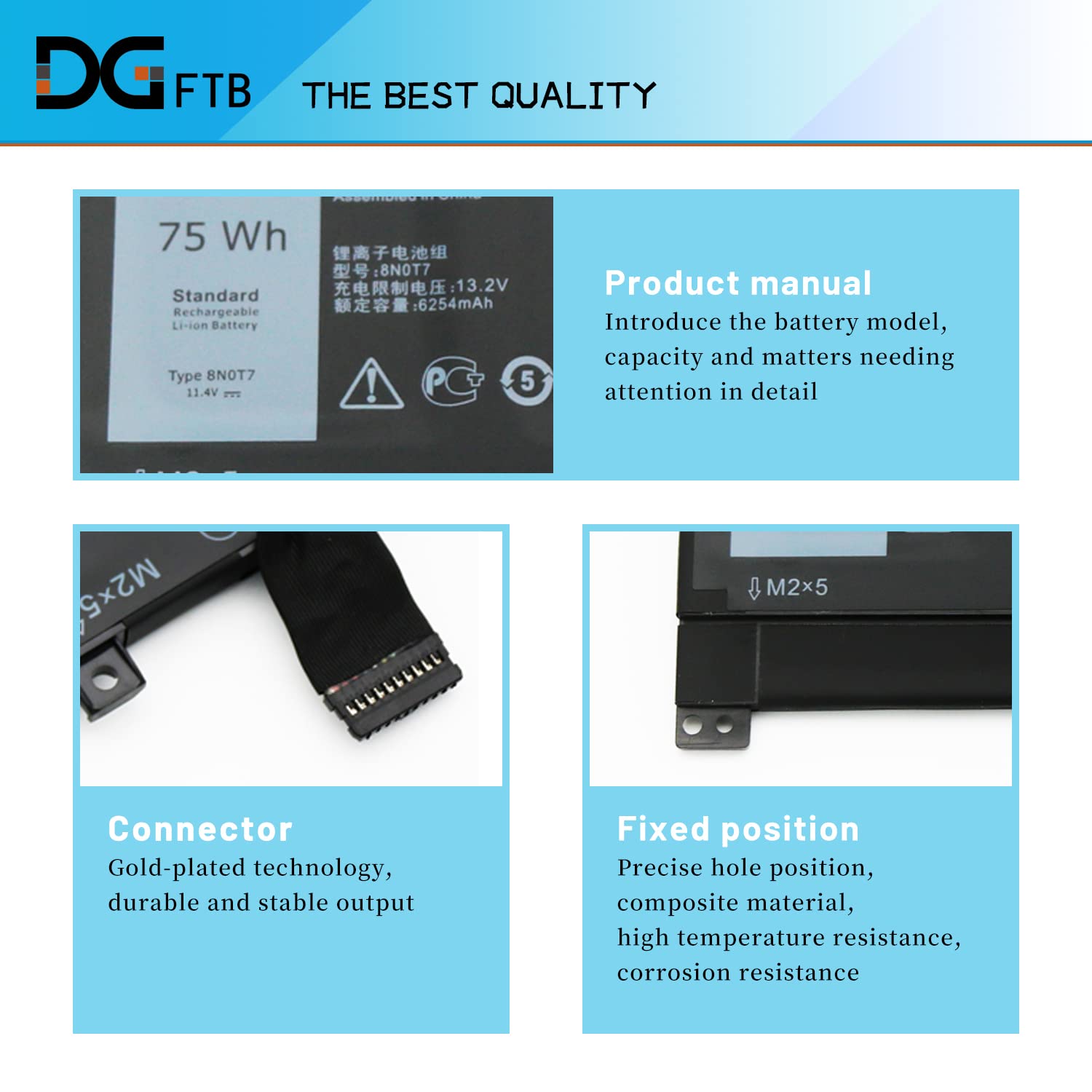 Amazon.com: DGTEC 8N0T7 6 Cell Laptop Battery for Dell XPS 15 9575