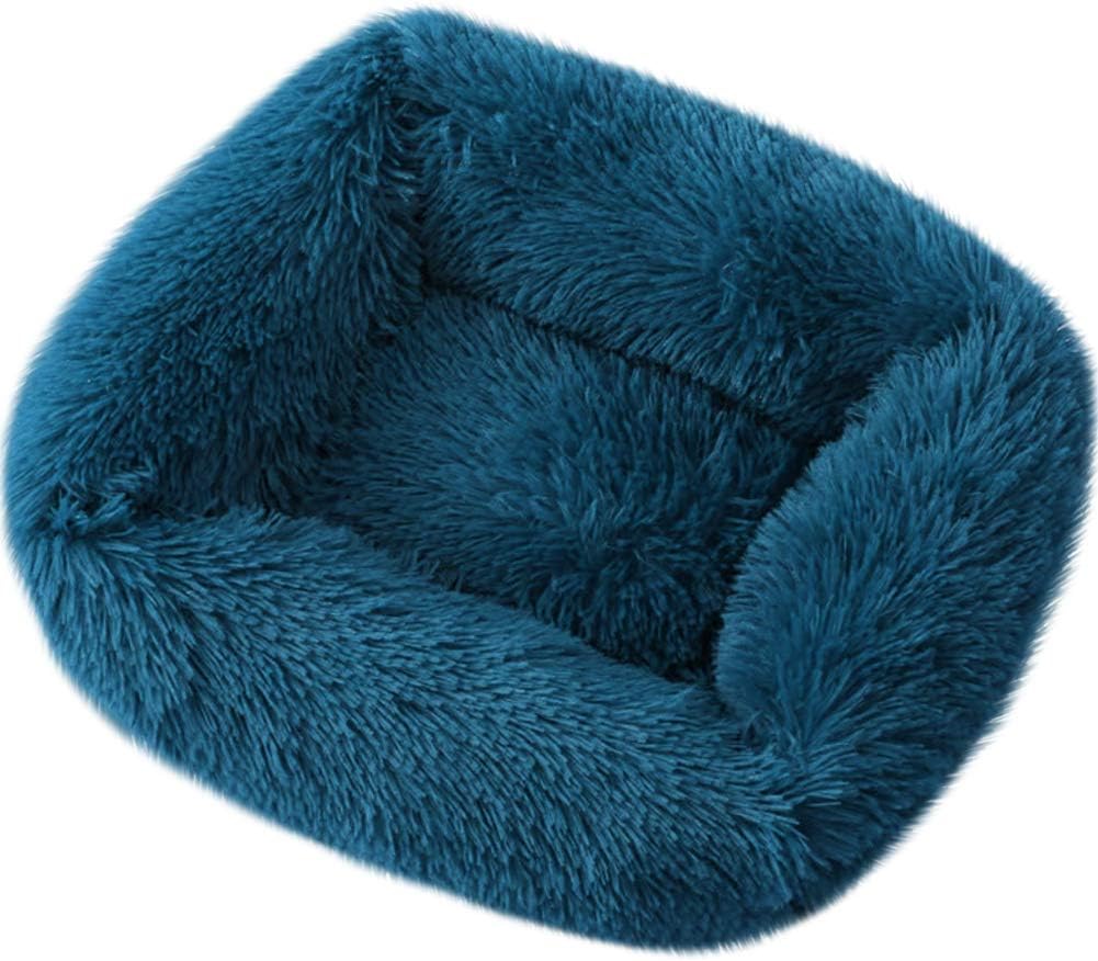 La La Pet® Donut Dog Cat Bed Cozy Cave Pet Bed Burrow Dog Bed Calming Cuddler Self-Warming Pet Bed Soft Plush Pet Cushion Improved Sleep for Cats Small Medium Dogs Blue M Medium Turquoise