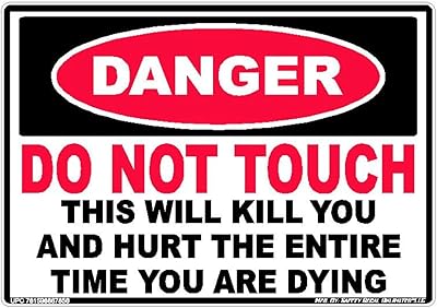 Danger Do Not Touch This Kills You Safety Decal Unlimited Electrical High Voltage Electrocution Warning Hazard Label Sticker Decal, Self Adhesive Vinyl, Peel & Stick, Red, White, Black, Made in Texas USA (5
