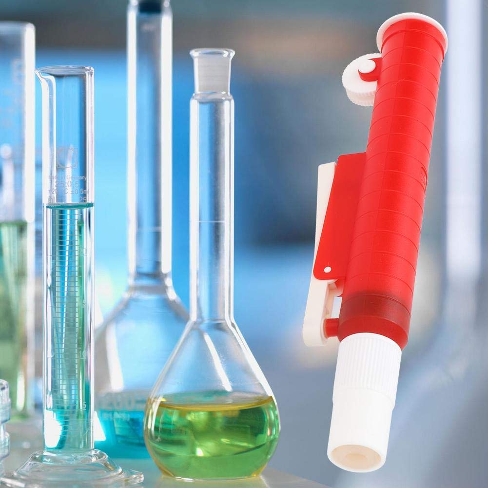 Pompe à pipette, 25 ml, pompe à pipette pour pipettes jetables en plastique et en verre, pipette de laboratoire rouge