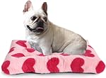 Small Dog Bed for Crate 24x18 Washable,for Puppy with Anti-Slip Bottom,Comfy Jacquard Shaggy Plush Kennel Pad for Small Dog Breeds Pet Sleeping Mat,Green Checks