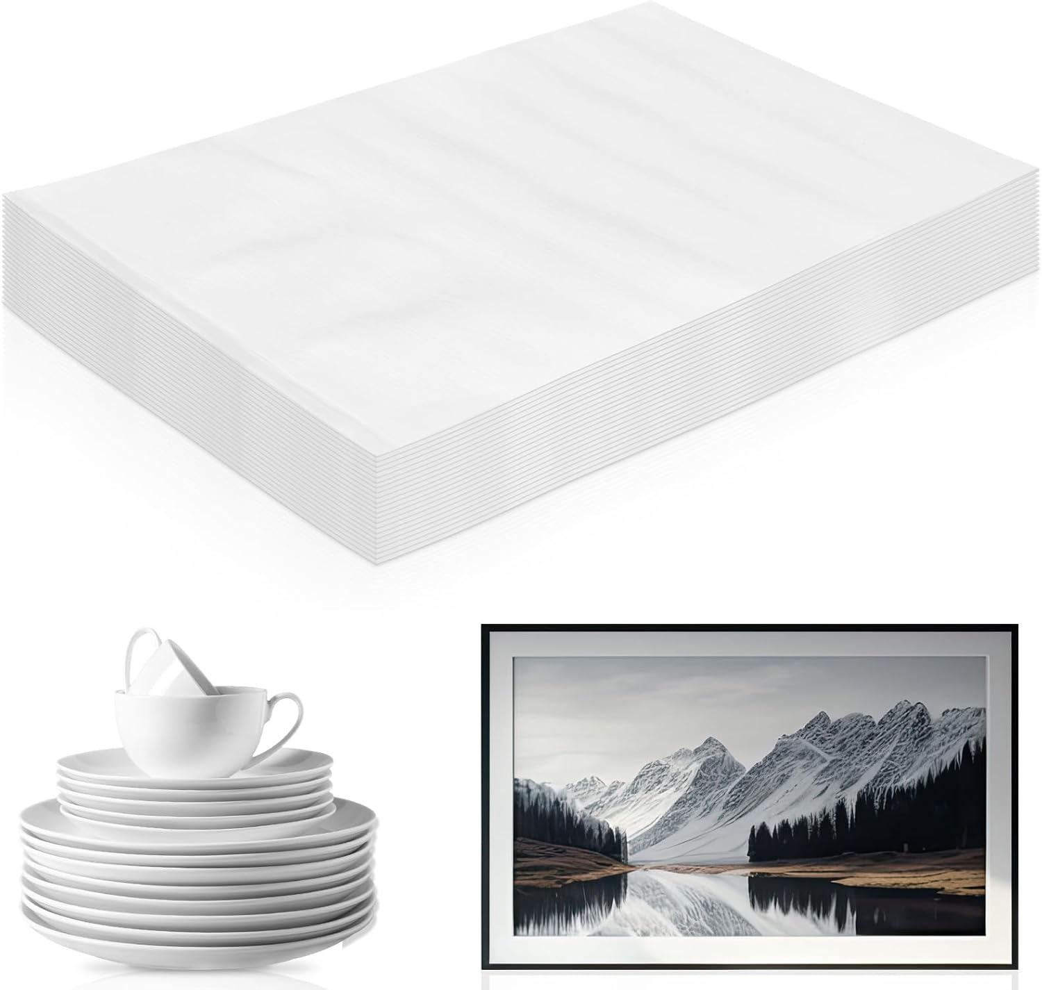 Dunzoom 20 Pcs 26 x 38 Inch Extra Large Foam Pouches, Cushion Foam Pouches for Moving, Moving Supplies Packing Wrap Bag for Large Dishes, Book, Photo Frame, Canvas Artwork and Fragile Items