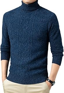 BANLUX Mens Pullover Sweater - Fashion High Collar Woolen Sweater Cashmere Winter Warm Thickened Sweater Trendy Men'S Soft And Comfortable Sweater