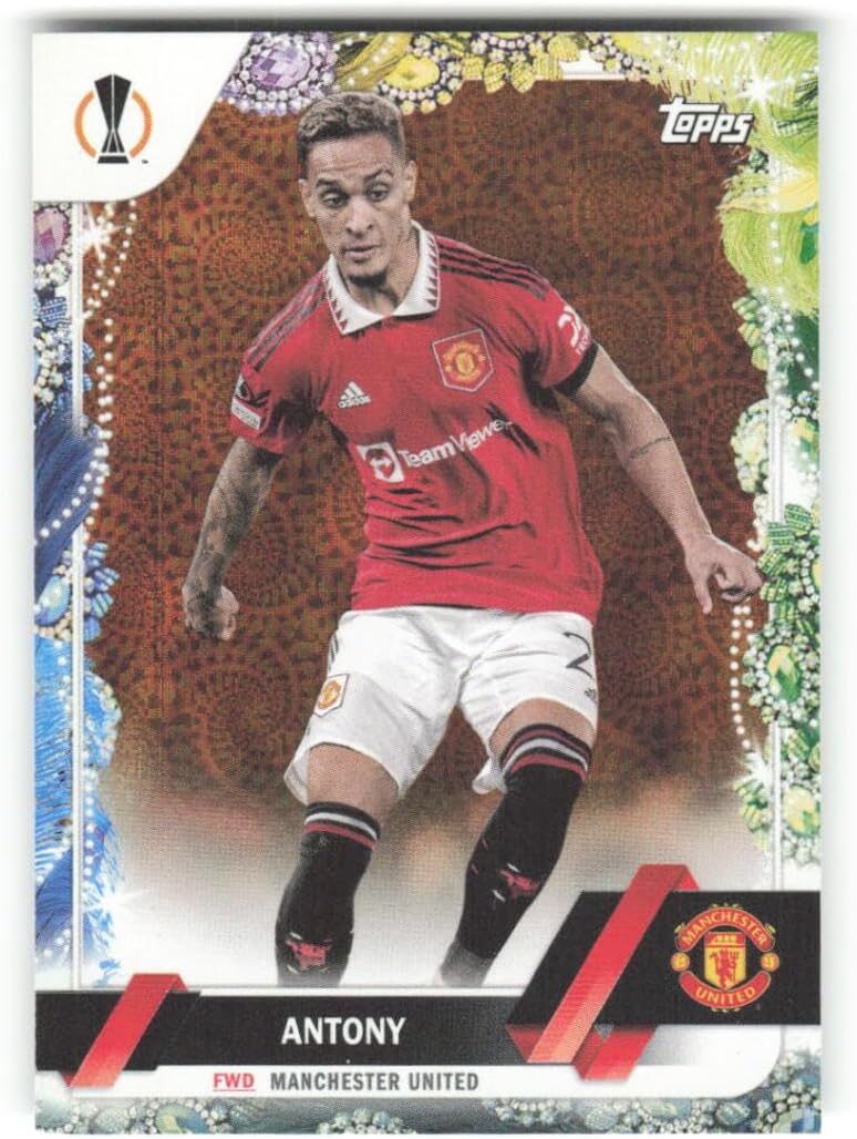 2022-23 Topps Carnaval UEFA Club Competitions Samba Orange #21 Antony 1/25 Manchester United Soccer Futbol Trading Card