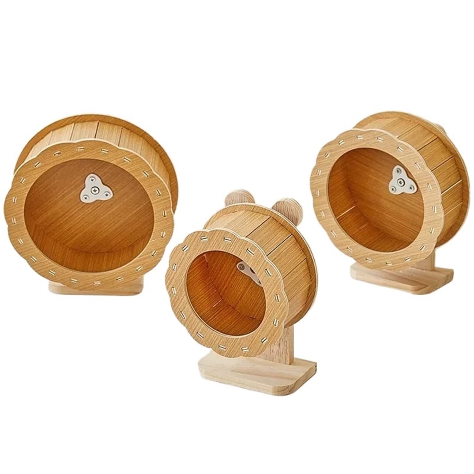 Rueda Hamster Ejercicio silencioso de Madera Maciza for Correr con Soporte, Tren Rodillos, Productos for Mascotas Animales pequeños para Mascotas(Exter Diameter 19CM)