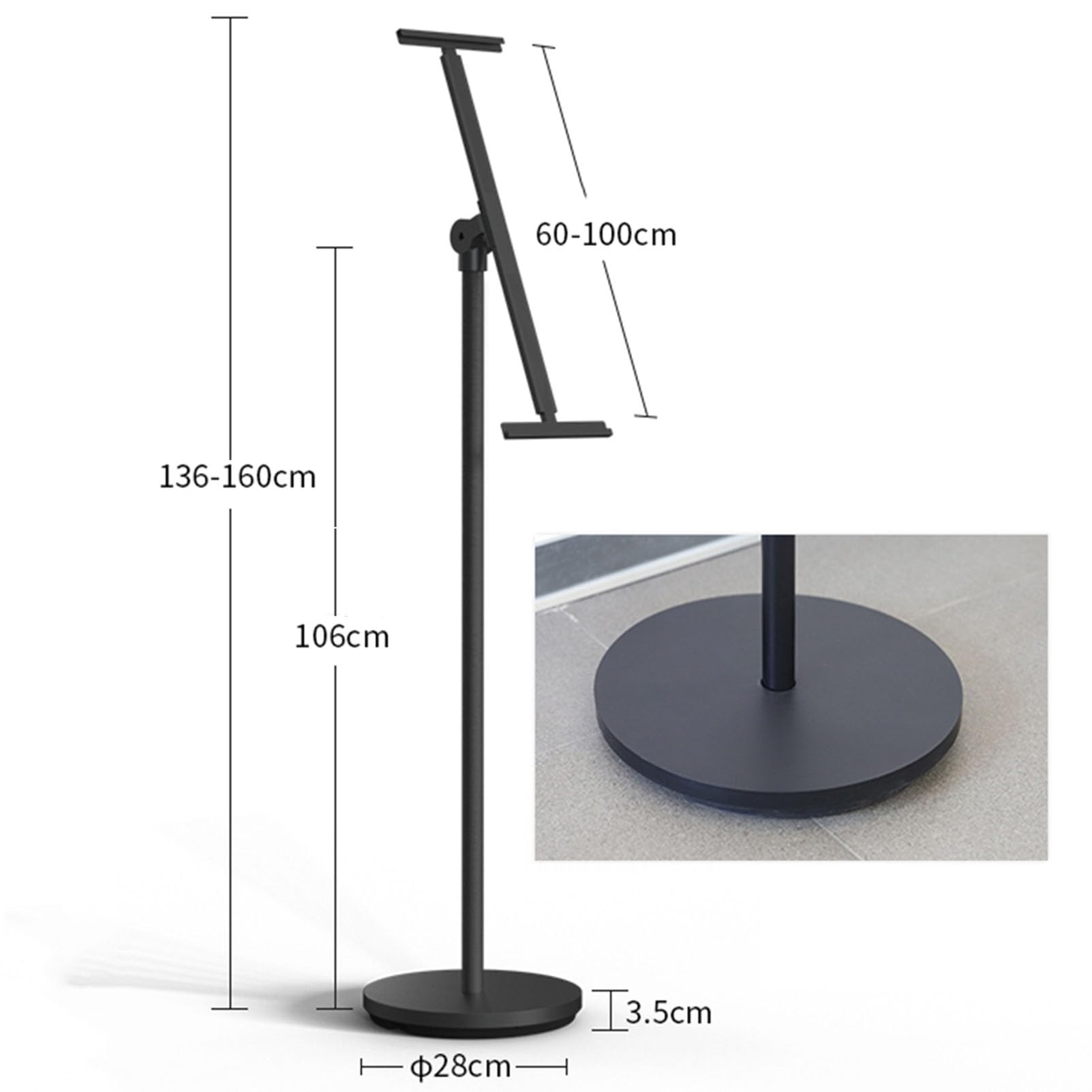 Soporte para Carteles de Suelo, Soporte para Carteles, Soporte para Carteles de Suelo Resistente, Soporte para Carteles con Pedestal Ajustable, Soporte de exhibición con rotación de 355 °