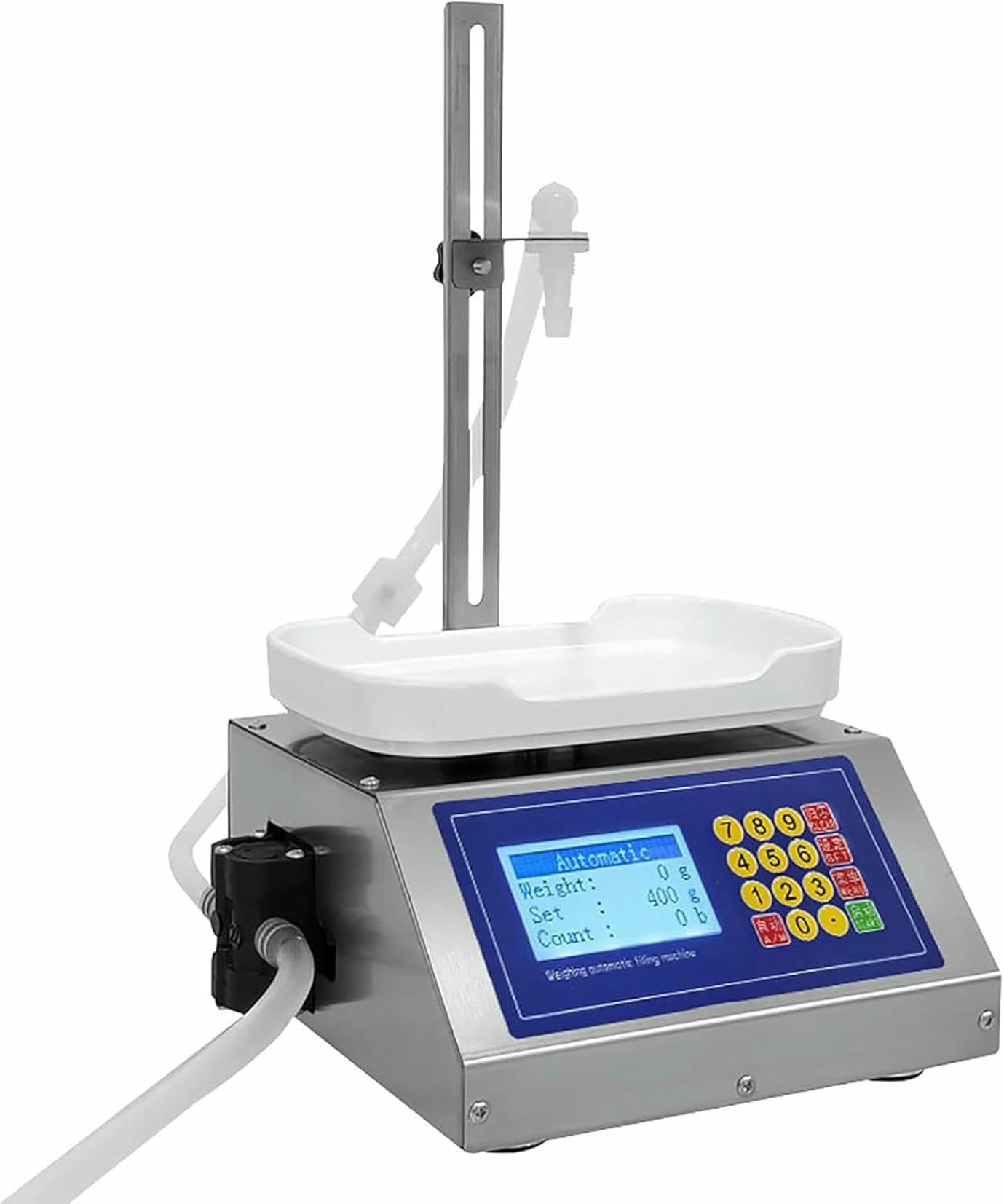 Machine De Remplissage Liquide 8g-3 Kg 3,2 L/Min, Pompe À Diaphragme Pesant La Machine À Remplir, pour l'huile Essentielle, Le Lait, l'eau, Le Vin, Les Boissons ~ /