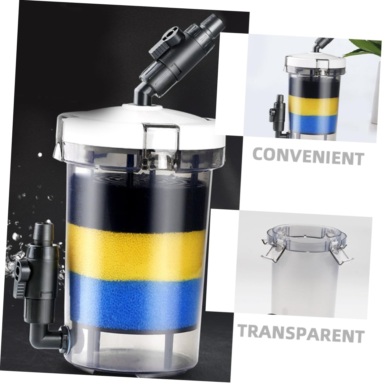 Kisangel Fish Tank Filter Box Transparente Geräuschlose Außenfilteranlage Für Aquarien Einfach Zu Reinigen Hohe Effizienz Für Aquarien Mit Fisch Und Pflanzen