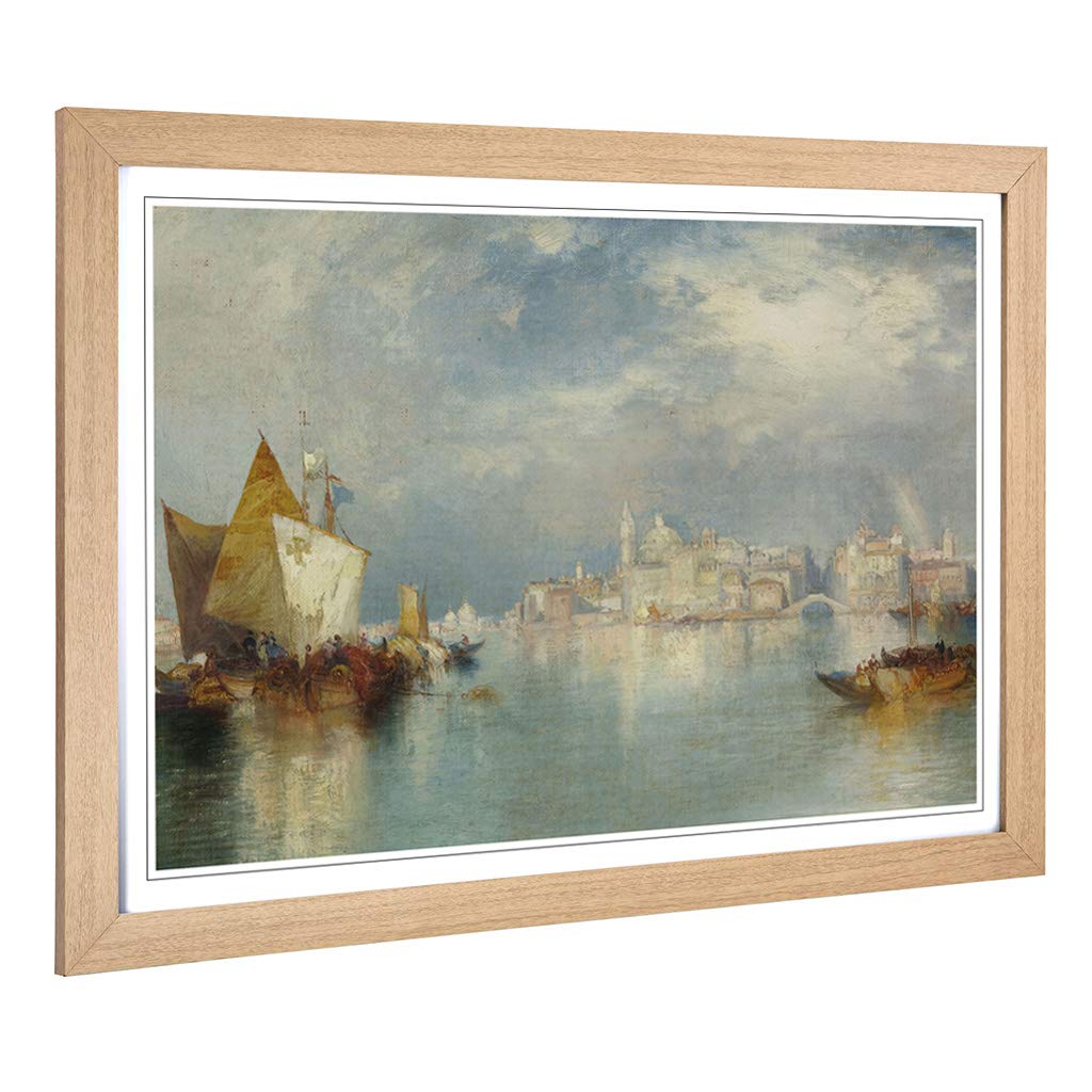Big Box Art Framed Print of Thomas Moran The Palace of Cortez Design | Wall Art Picture | Home Decor for Kitchen, Living Room, Bedroom, Hallway, Oak, A2 / 24.5x18 Inch / 62x45cm