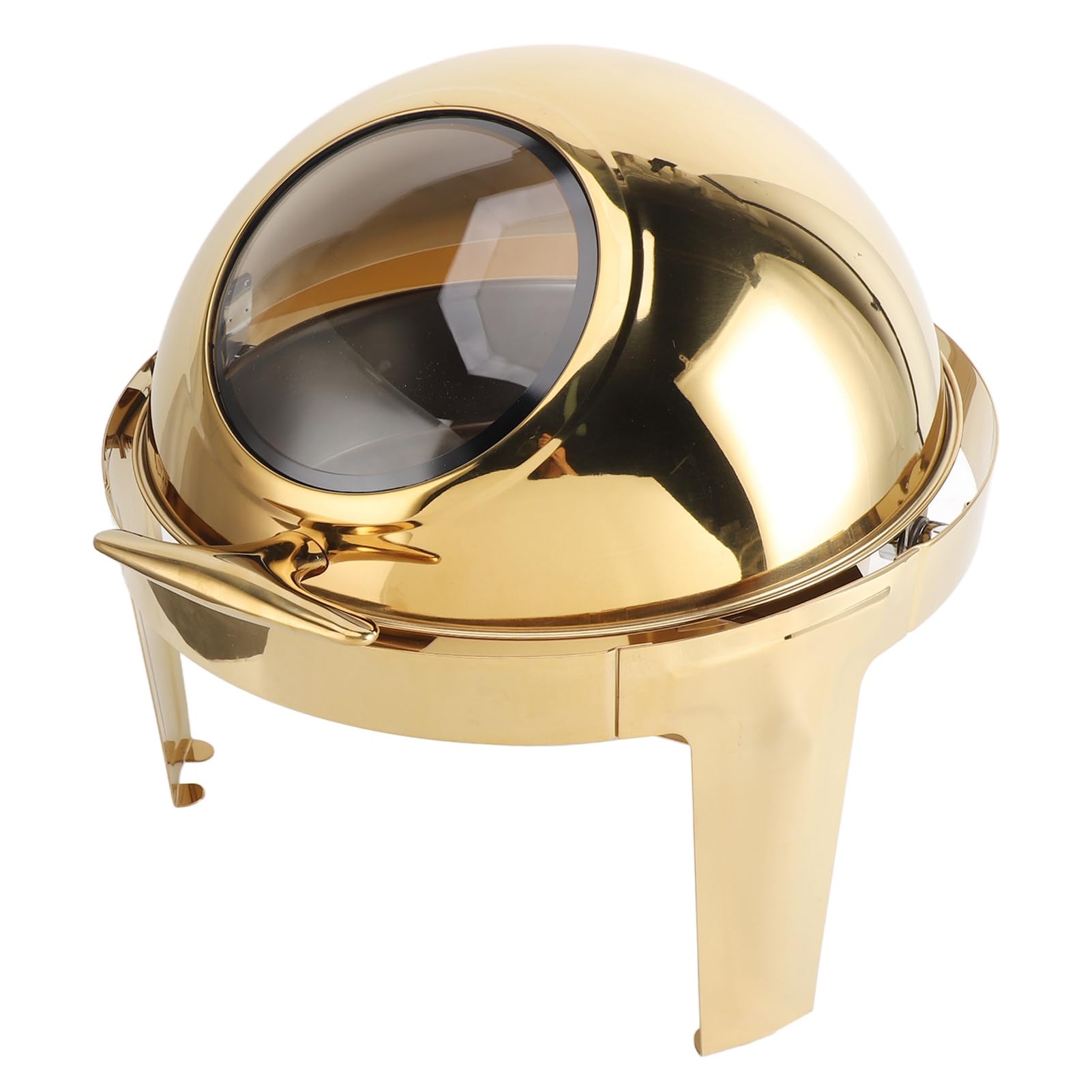 Juego de Calentador de Buffet de Acero Inoxidable, Calentador Elegante para Fiestas de Catering, 6 litros, Dorado (1 sartén de tamaño Completo)