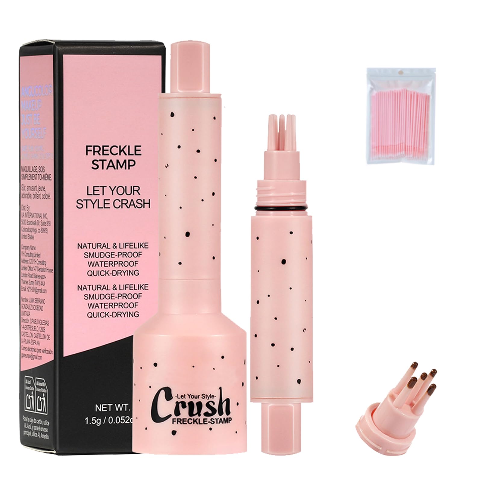 Faux Freckle Stamp - Natural-Looking, Faux Freckle Foundation Sitck, Noira Belle Freckle Pen, 5-Point Freckle Stamp, Waterproof Freckle Makeup for Face (#1)