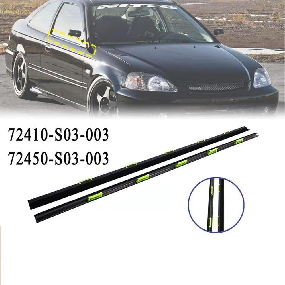 Ricambi Auto Per Honda Civic EK9 EK4 1996-2000, 2 Strisce Di Gomma Per La Guarnizione Dei Vetri Delle Portiere Anteriori