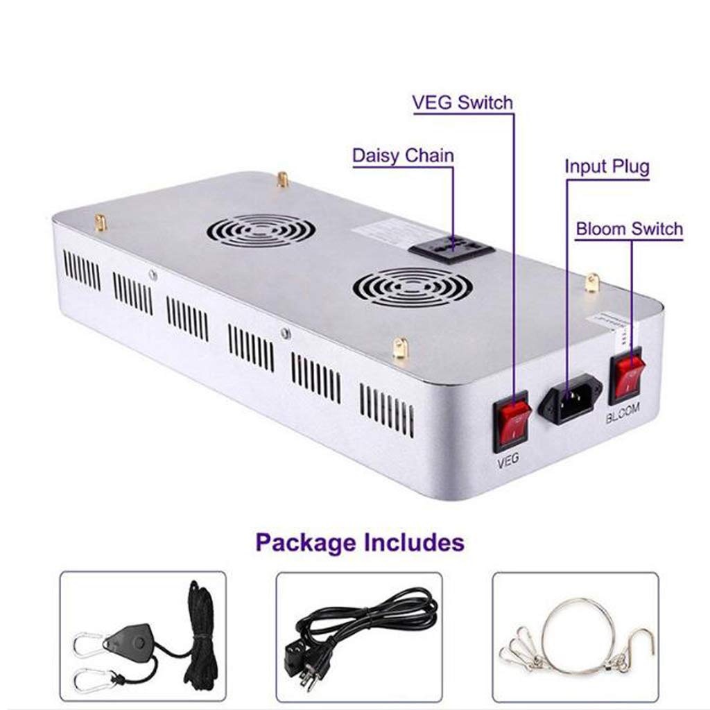 TEmkin Lampe de Croissance pour Plantes, 1200 W/1500 W/2000 W LED Grow Light, Double Interrupteur et Double puces à Spectre Complet pour Plantes d'intérieur hydroponiques, légumes et Fleurs (1200 W)
