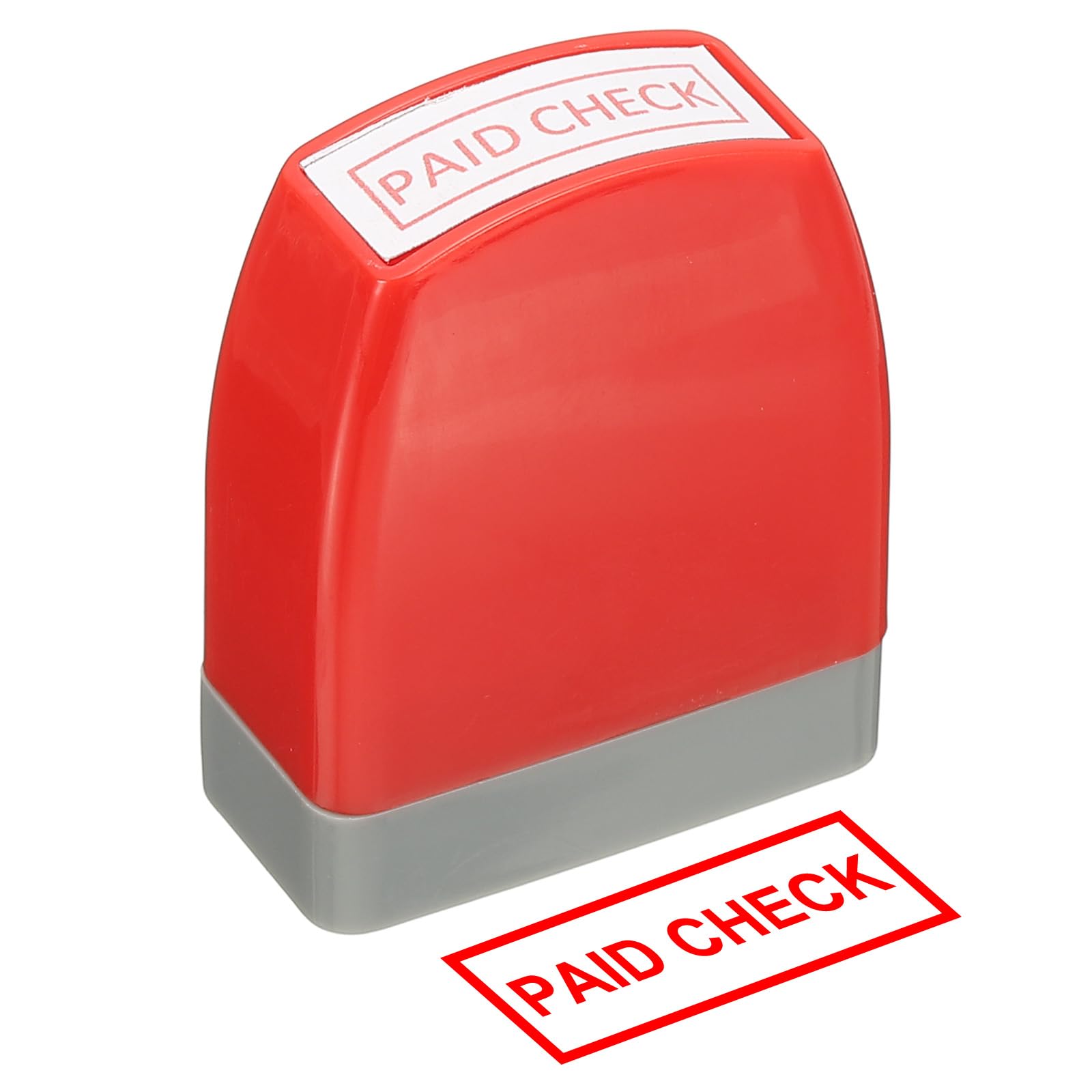PATIKIL Paid Check Notice Stamp Self Inking, Red Ink Office Pre Inked Message Stamp for Business, Red