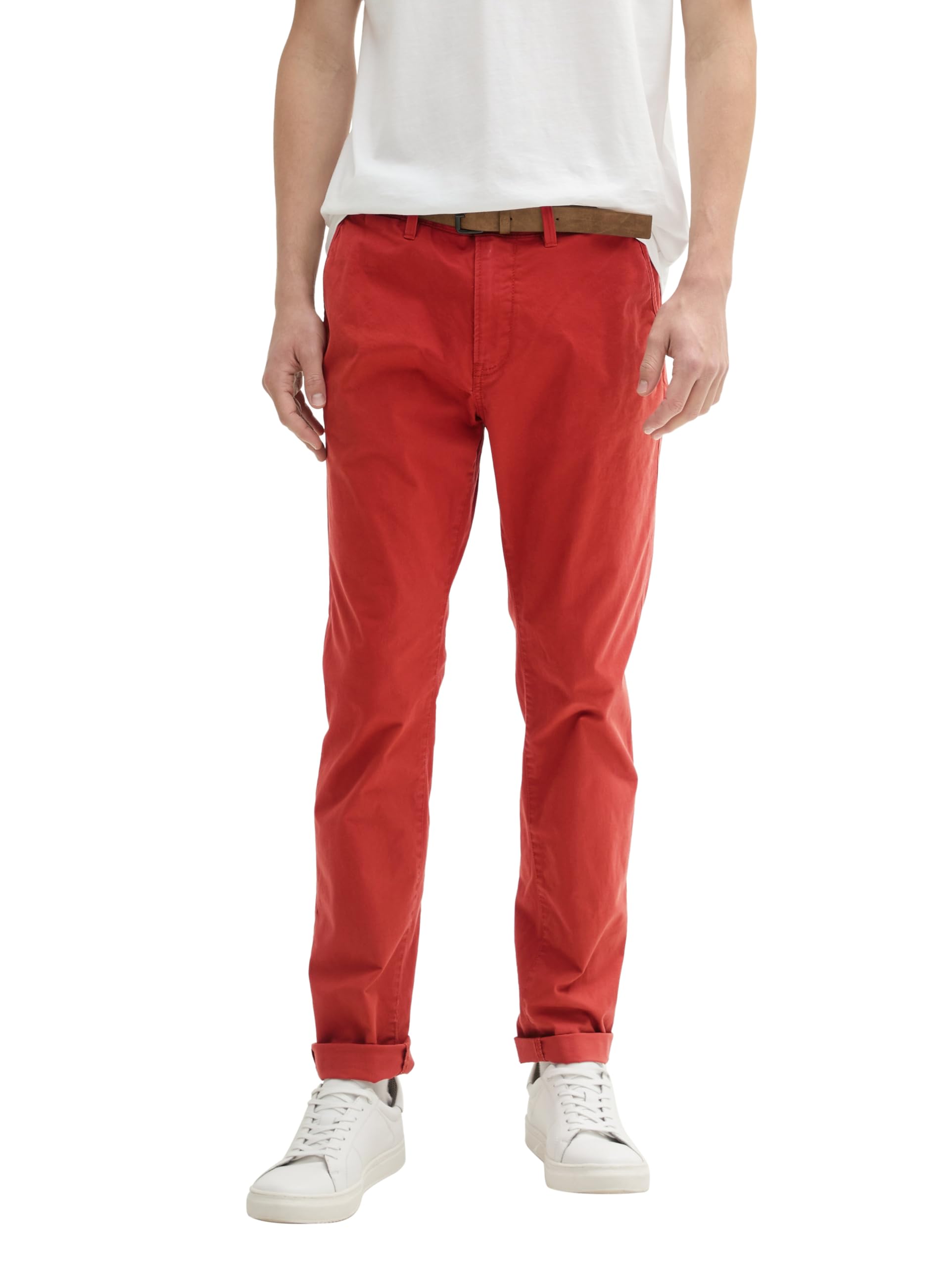 Tom Tailor Denim Herren Slim Chino Hose mit Gürtel