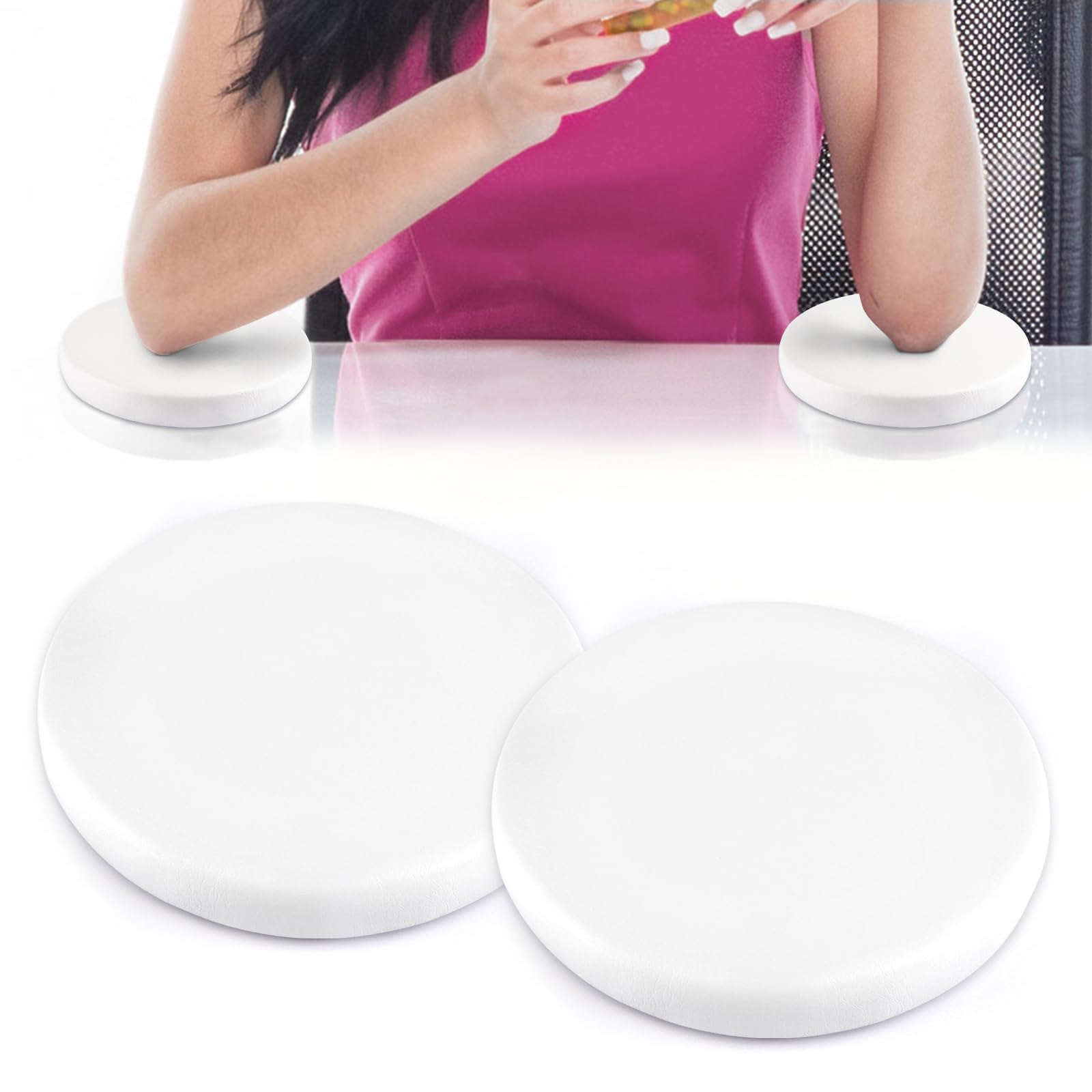 TOROKOM 2 ergonomiczne podkładki pod łokcie do biurka z antypoślizgową podstawą, podkładki pod nadgarstki do biura, komputer (biały)