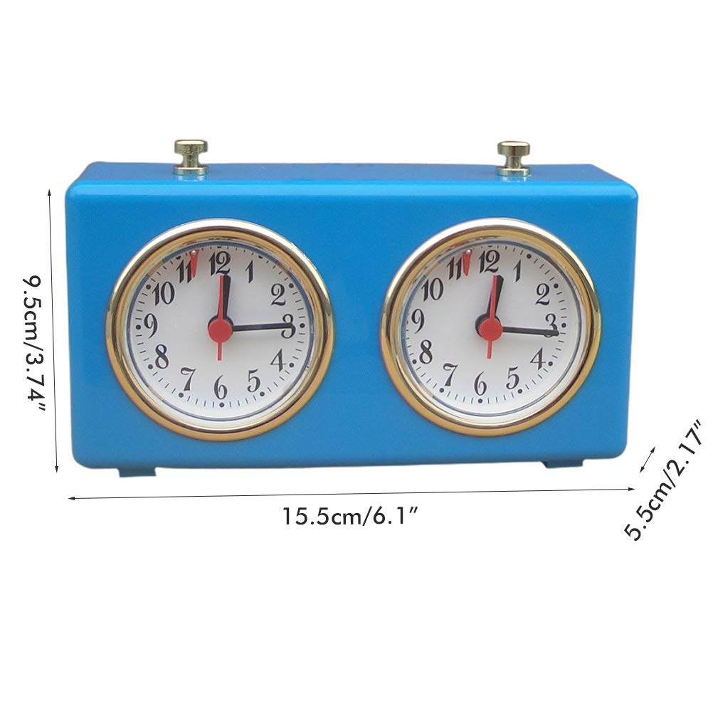 GMWD Timer per scacchi, orologio professionale per scacchi, orologio analogico per il conteggio alla rovescia, timer internazionale per gli scacchi, per tornei, giochi da tavolo, competizioni