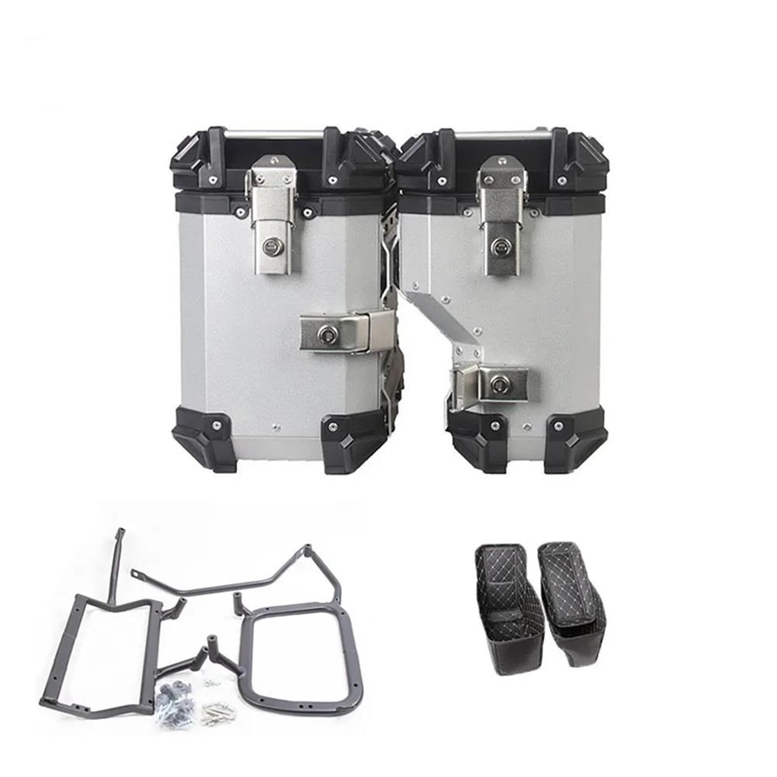 Caja de Equipaje para CFMOTO 800MT MT 800 38L 45L Maleta Lateral De Aleación Aluminio para Motocicleta Caja Herramientas para Maletero Accesorios(Silver,38l)