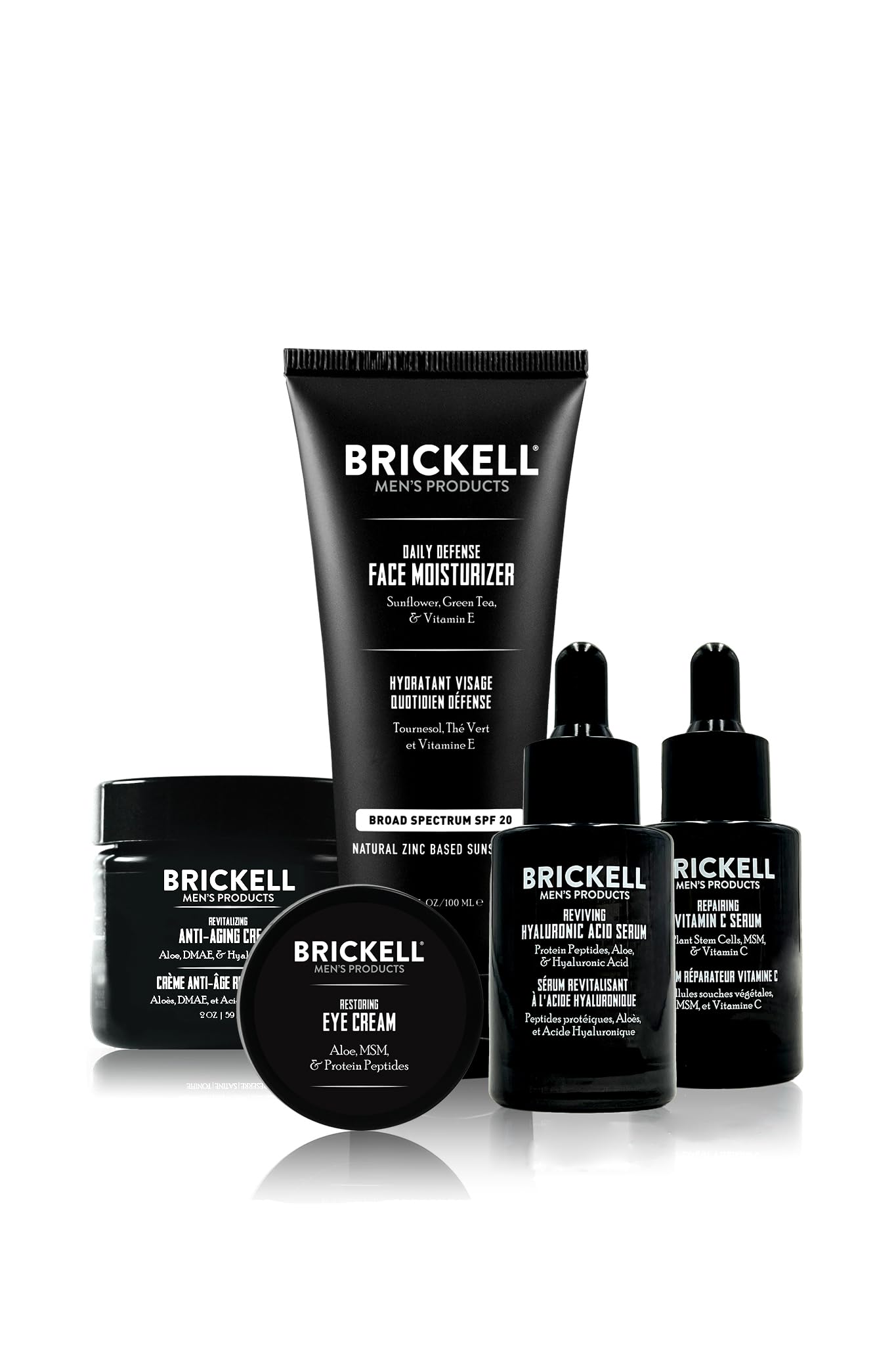 Brickell Men's ProductsComplete Defense Anti Aging Routine Night Face Cream Vitamin C Day And Night Serum Facial Moisturizer W/Spf And Eye Cream Natural And Organic Unscented One Size Multi