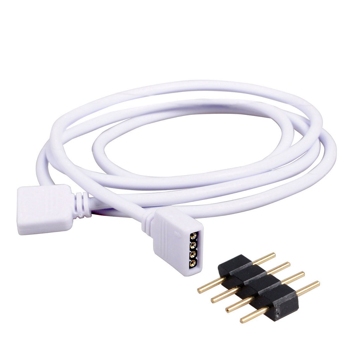 Amazon.com: Conwork 4-Pack 3ft 4 Pin LED RGB Extension Cable Wire for SMD  5050 3528 LED Strip Lights with 10-Pack 4-pin Male Connector : Tools & Home  Improvement
