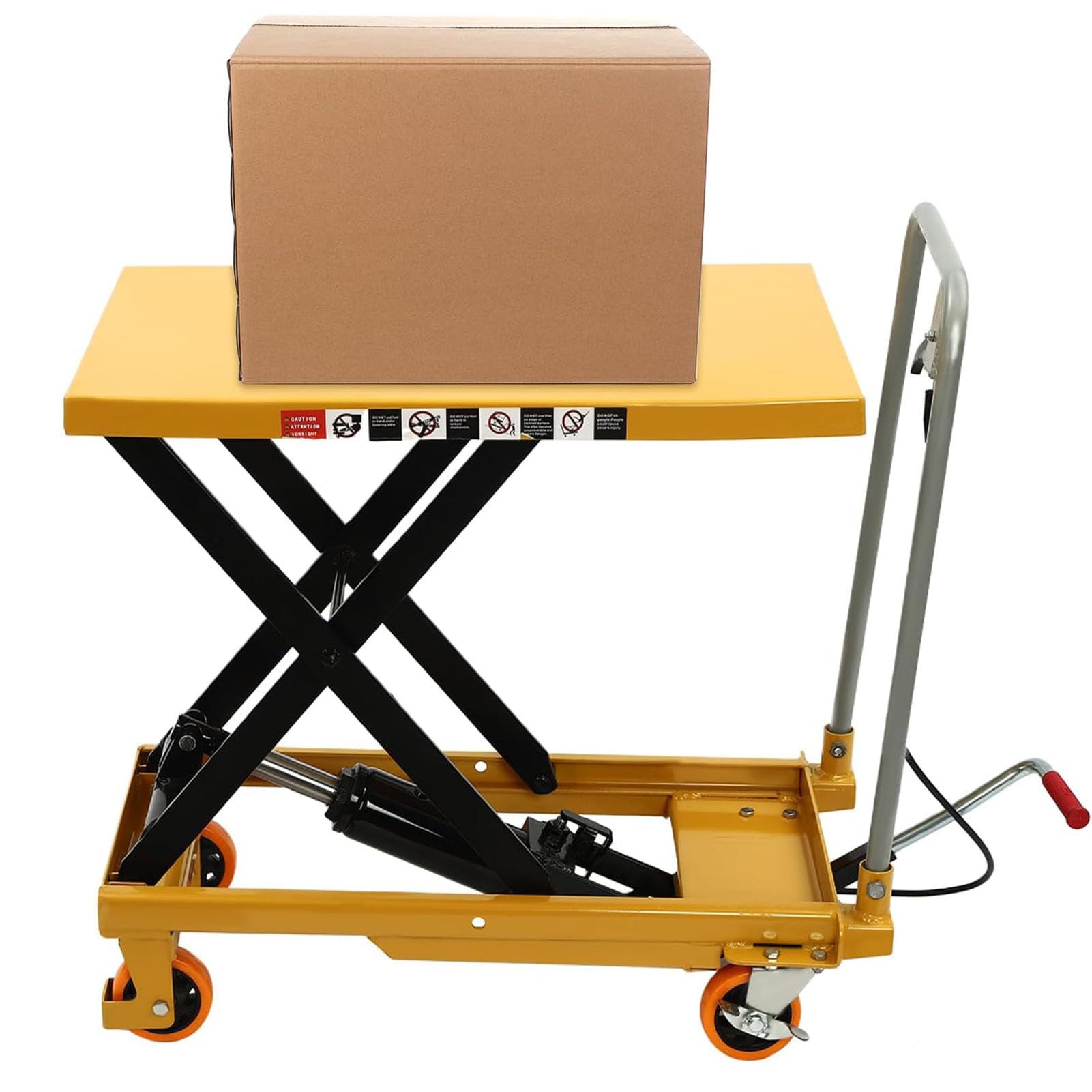 Mesa elevadora hidráulica, carro de elevación resistente, capacidad de 300 kg para uso en taller de almacén