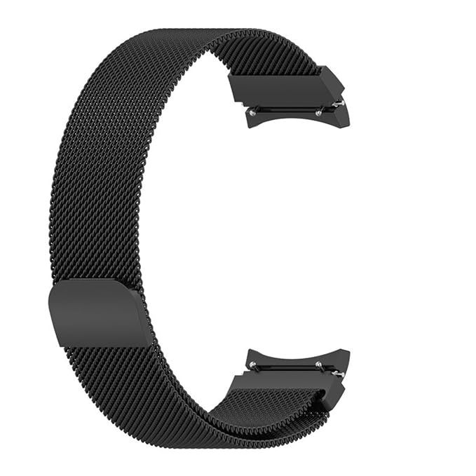 T TECLUSIVE Magnetic Metal Chain Strap Band Compatible for Galaxy Watch 6 5 Pro 4 Classic | Adjustable Magnetic Precise Curved Fitting with No Gap (Black)