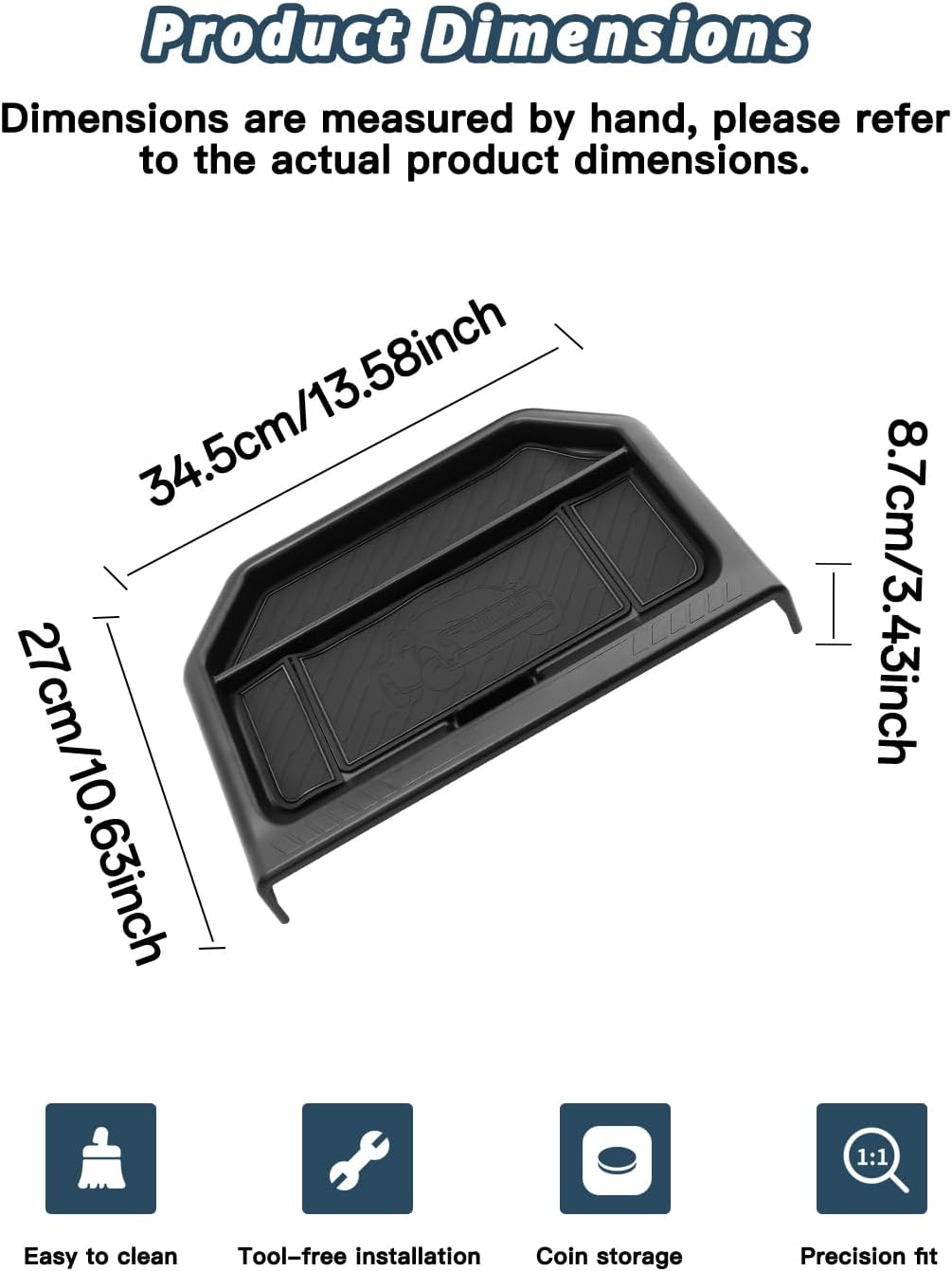 Ruiya 2025 2026 Maverick Behind Screen Organizer for Ford Maverick Accessories Dash Storage Tray Compatible with 2025 2026 Ford Maverick(Only for 13.2" Display Screen)