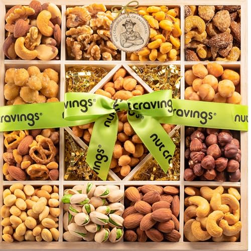 NUT CRAVINGS - Thanksgiving Mixed Nuts Gift Basket in Reusable