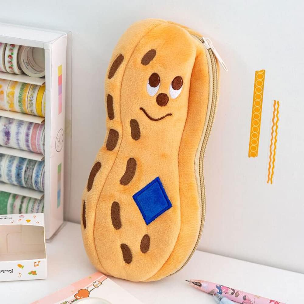 筆箱 ぬいぐるみ ペンポーチ ペンケース ポーチ 大容量 スエード 丈夫 筆入れ 鉛筆バッグ ファスナー式 文具ケース 面白い オシャレ 入学祝い 贈り物 誕生日 プレゼント 鉛筆 文房 文具 小物収納 学生 プレゼント ピーナッツA