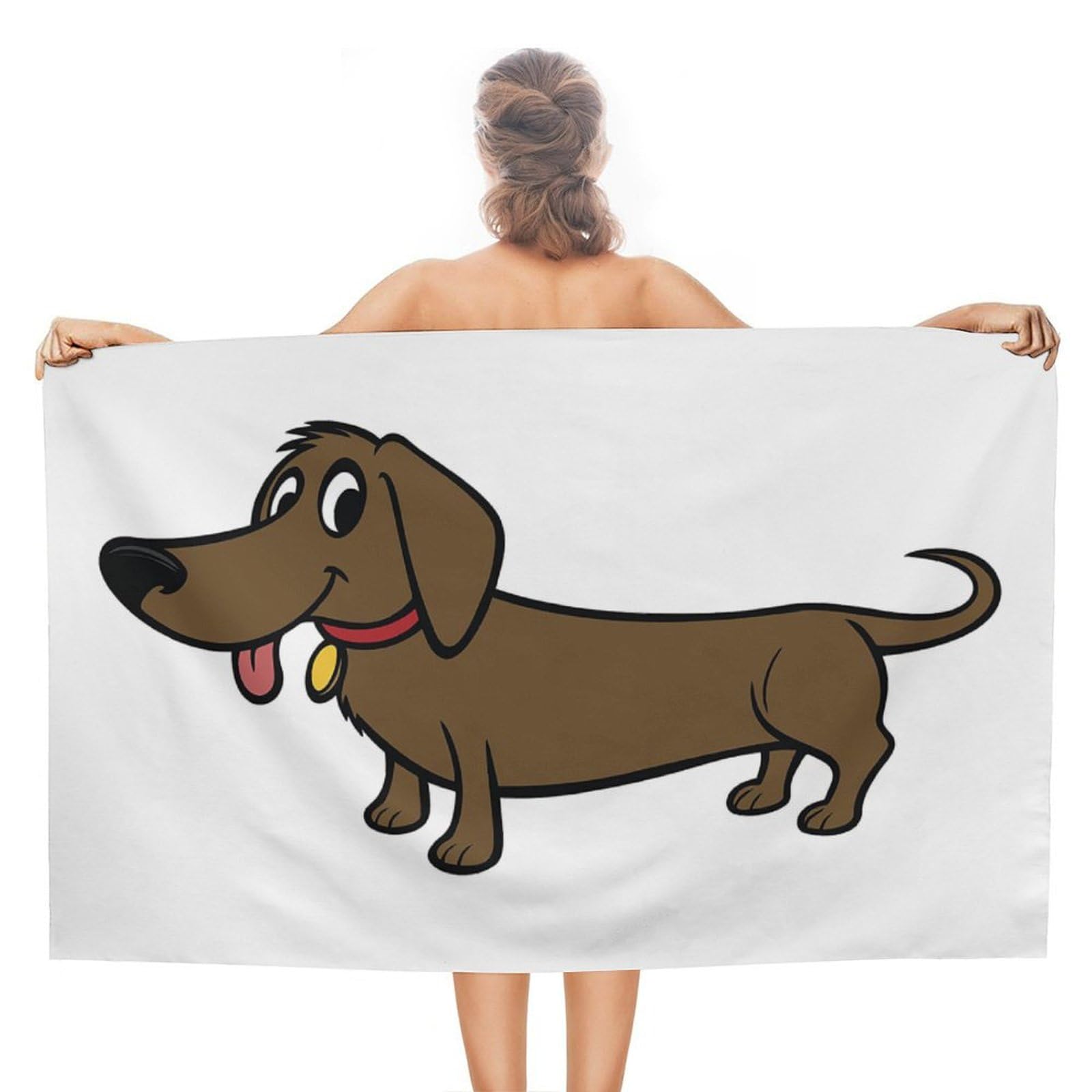 LWORZIIB Beach Towel, Dachshund Bath Towel, Absorbent Towel for Swimming, Sports, Travel