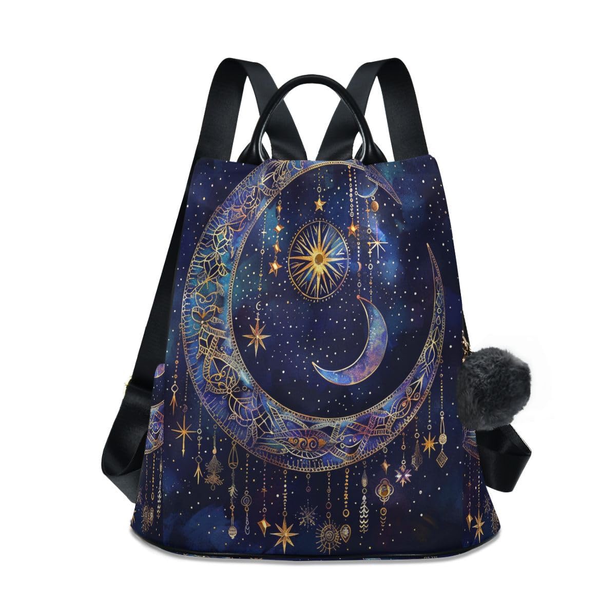 ALAZA Astrology Mystical Bohemian Moon Stars Boho Trips Hiking Camping Rucksack Pack for Women
