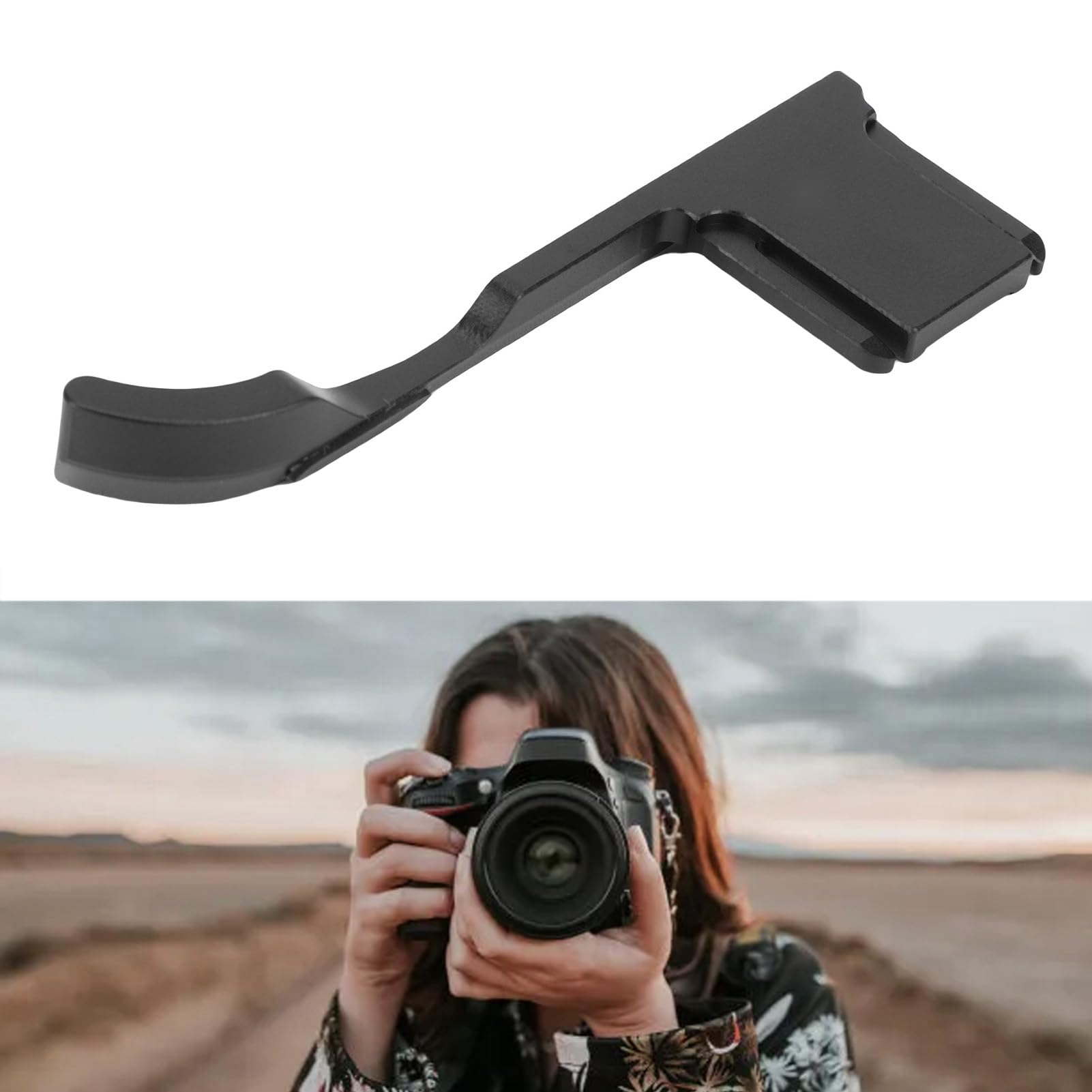 Lazmin112 Impugnatura Thumb Up Per Fotocamera Fuji X-M5, Impugnatura Di Supporto Per Pollice Con Attacco Hot Shoe, Per Una Maggiore Maneggevolezza E Una Presa (BLACK)
