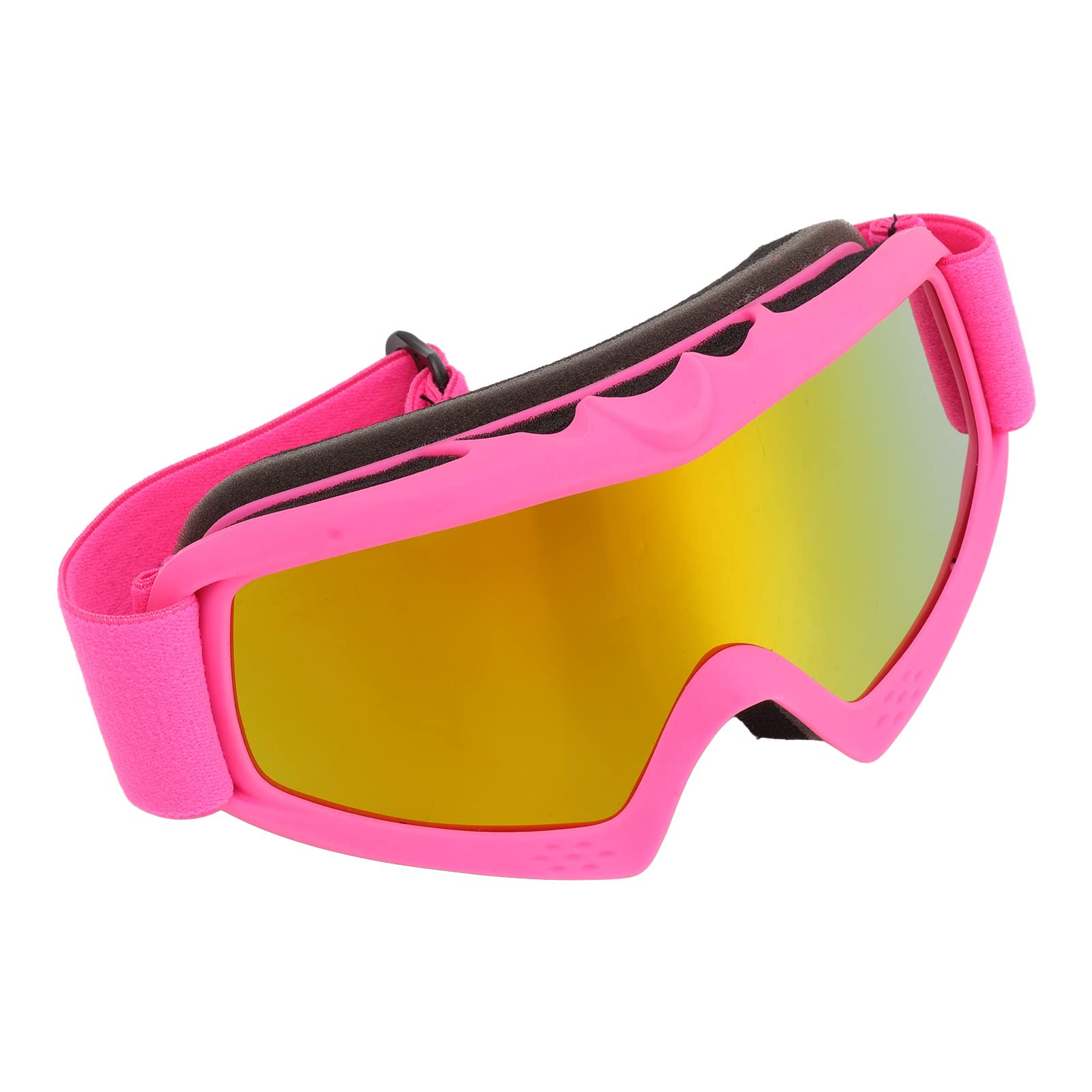 Lunettes de Ski Shanrya, Lunettes de Ski Anti-UV HD pour Enfants, Verres à revêtement HD réglables pour Le Ski (Rose)