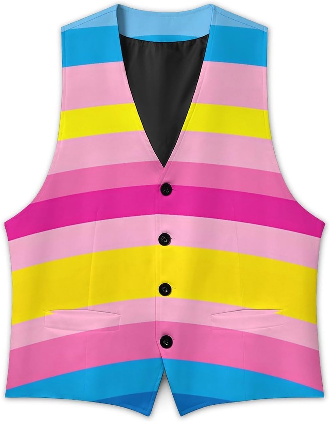 Pansexual Flag Print Men's Suit Vest Formal Vests Casual Dress Fit Waistcoat Casual Tuxedo for Business