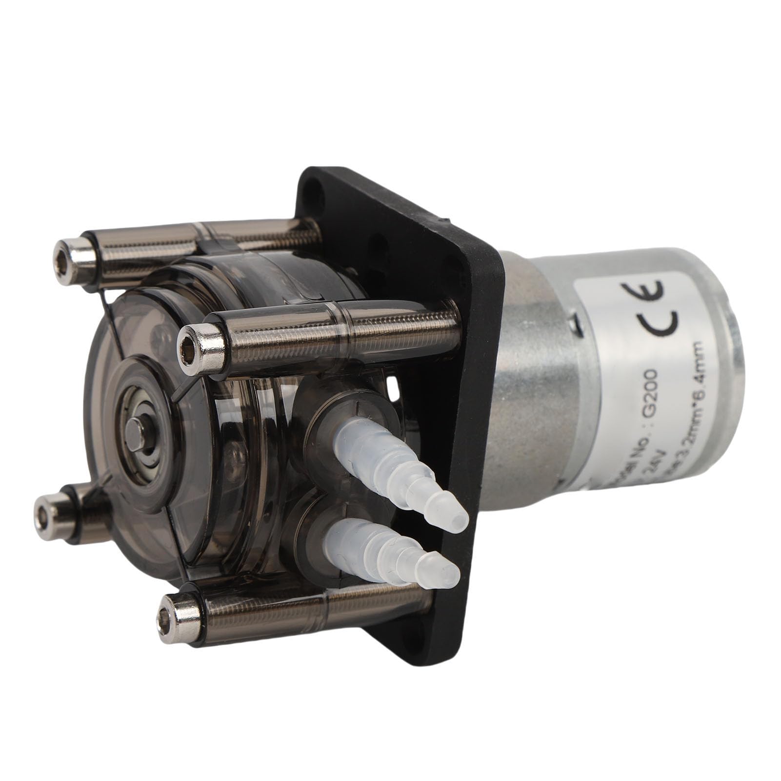 Fafeicy Pompe Péristaltique à Faible Débit, Moteur à Balais CC avec Tube de Pompe Fixe pour Machine de Remplissage Industrielle Analytique de Laboratoire D'aquarium (24V)