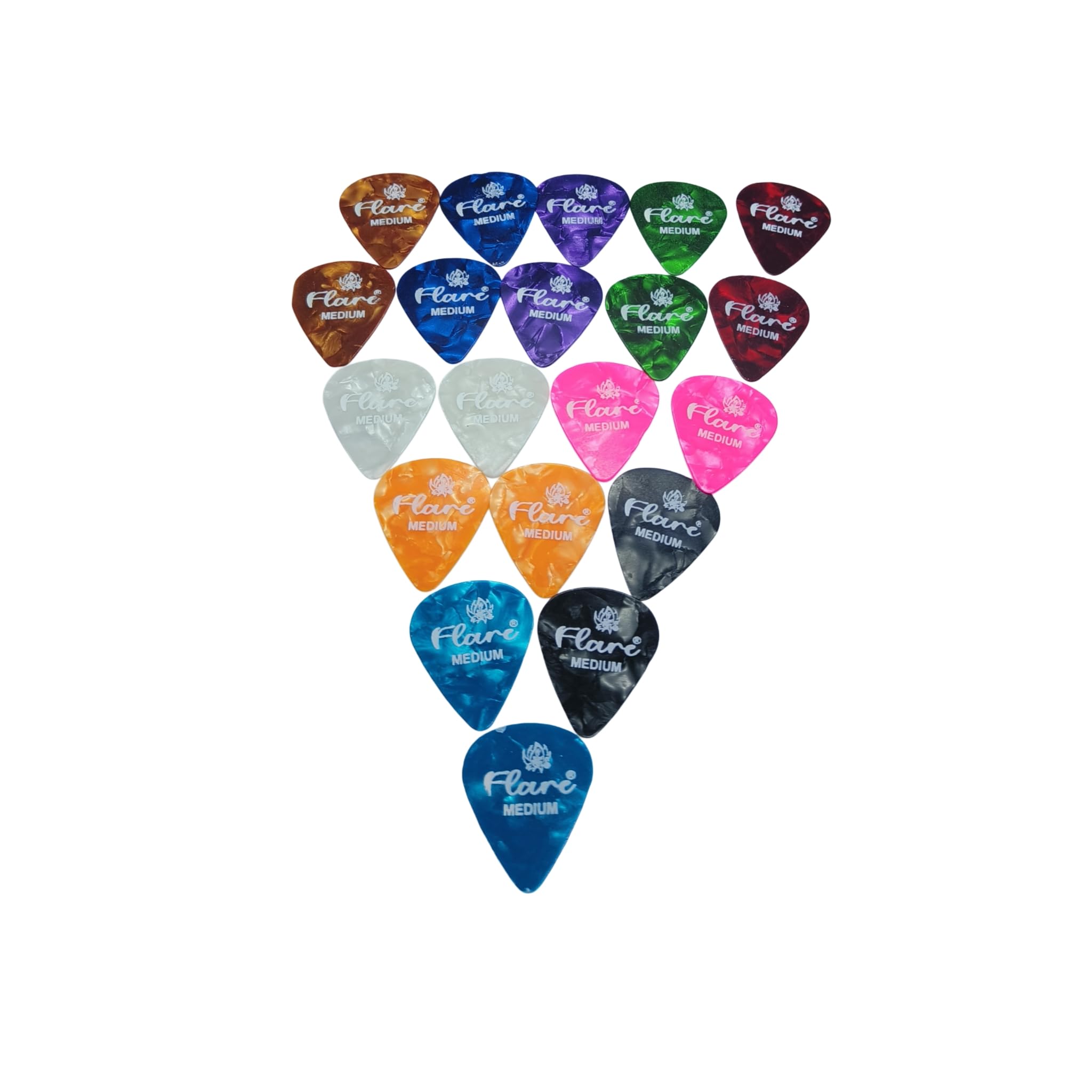 Flare 20 pc 0.46mm Guitar Picks Plectrums Smooth Nylon Material-image-17
