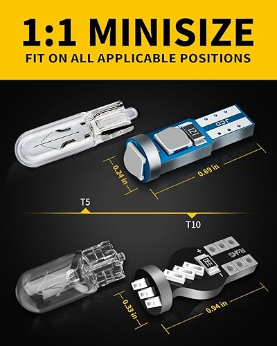 Miniatura 2 de T5 37 74 73 2723 2721 194 T10 168 2825 W5W Bombilla LED verde, superbrillante PC74 PC37 PC168 PC194 PC161 Reemplazo LED para interior cúpula mapa