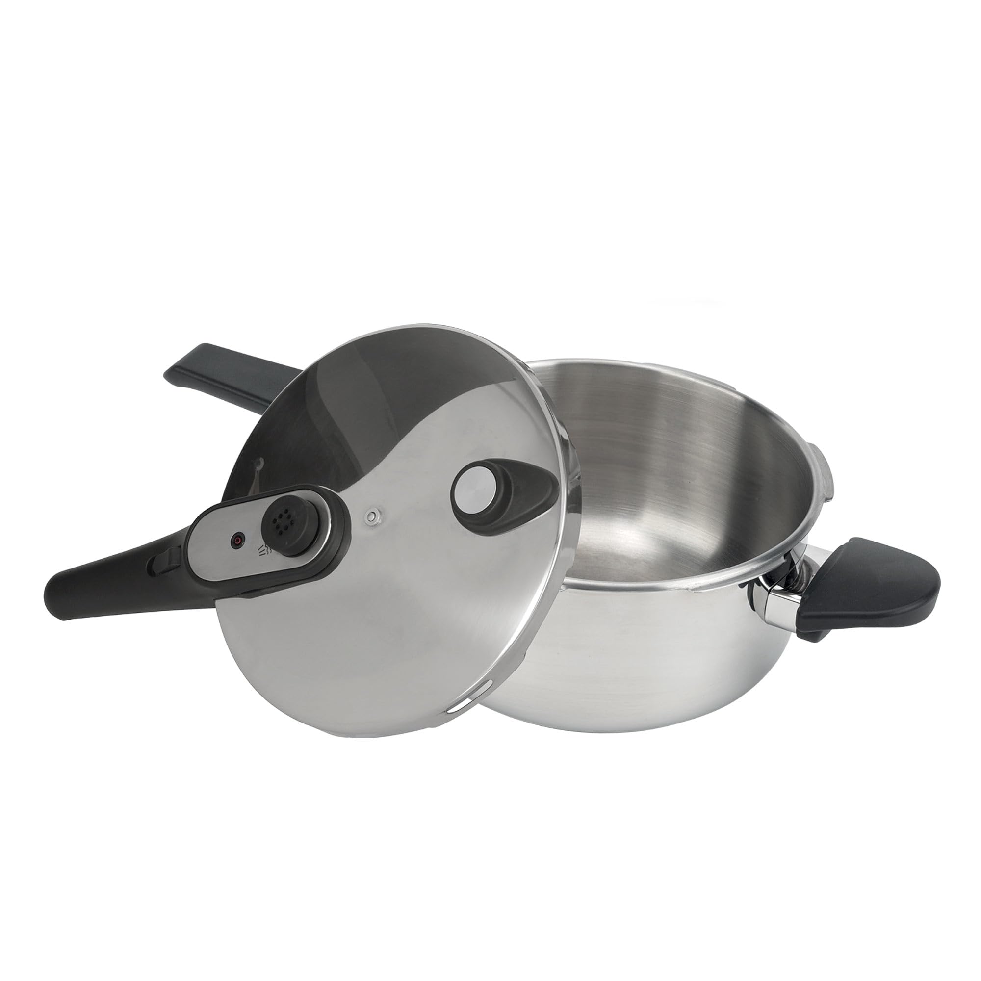 JATA HOGAR HOLL2224 - Pentola Express a pressione 4 L in acciaio inox, pentola rapida con chiusura girevole, 3 sistemi di sicurezza, adatta per induzione e tutti i tipi di cucina, Ø 22 cm