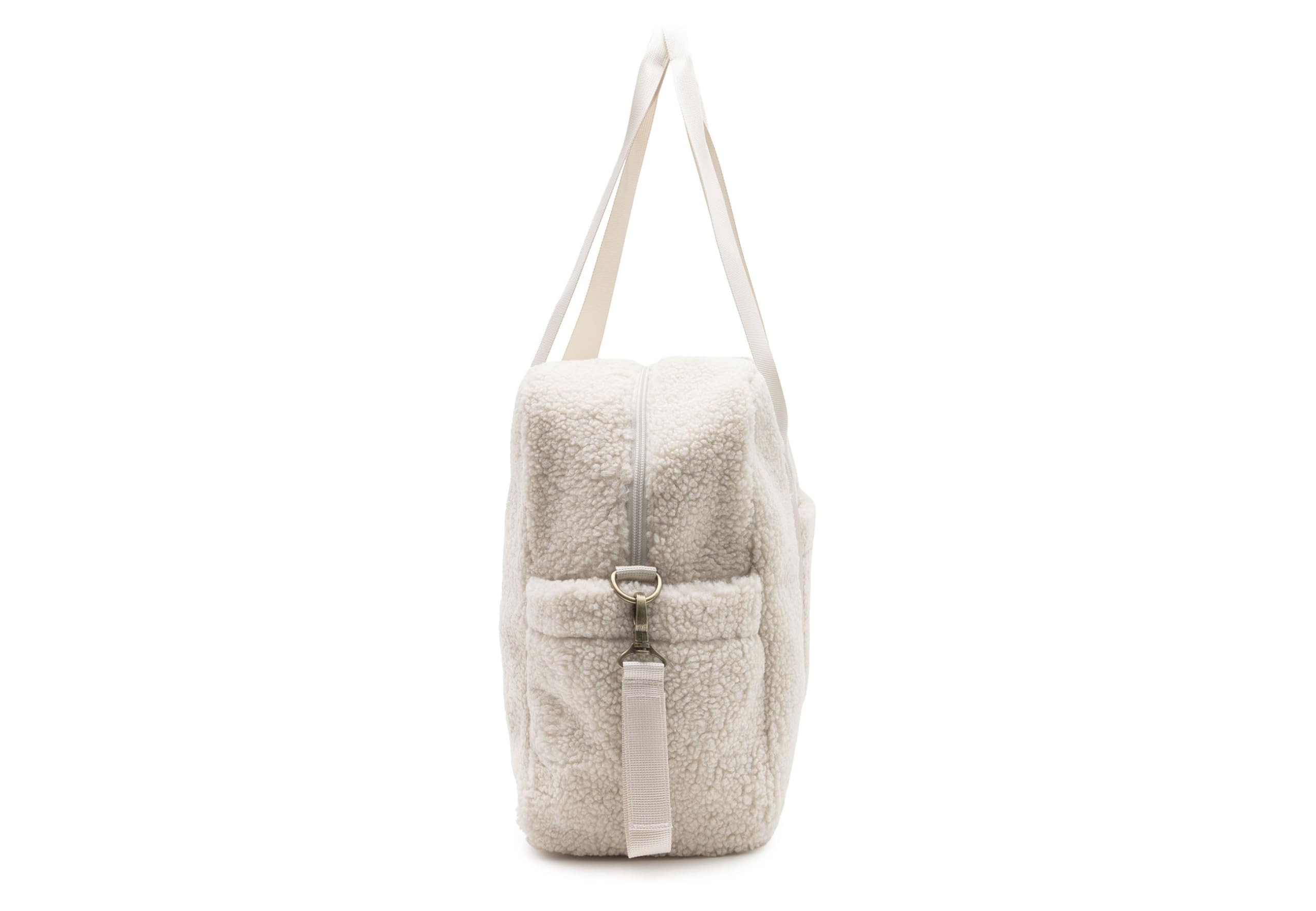 Jollein Wickeltasche - Teddy Lou - Inkl. Wickelunterlage - Mit Fächern & Kinderwagenbefestigung - Flaschenhalter - Sand - 40x30x17 cm