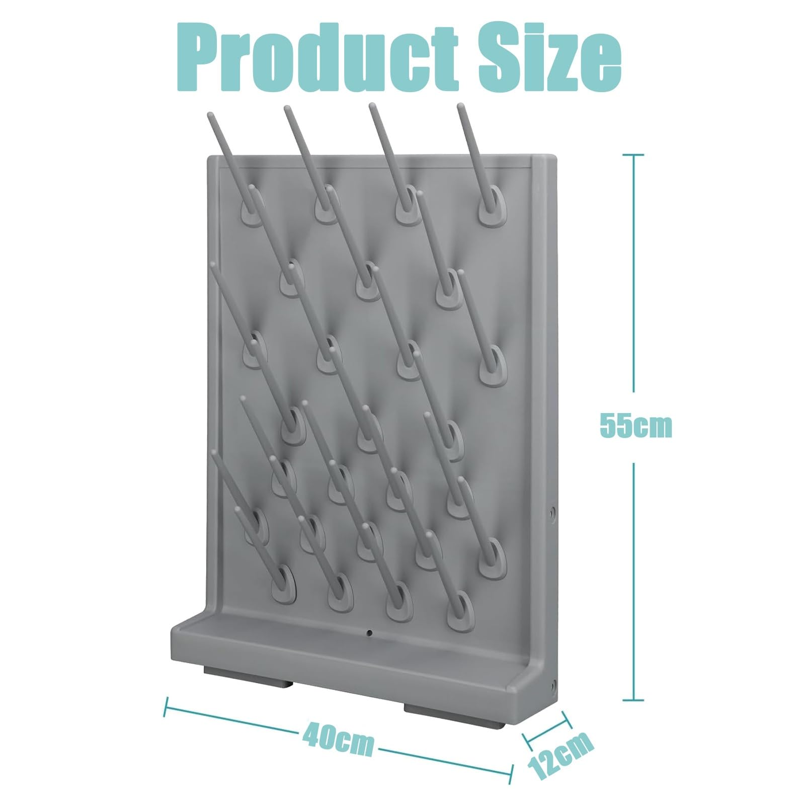 Estante de secado de laboratorio, soporte de pared para cristalería con drenaje y diseño desmontable para un almacenamiento eficiente de equipos de laboratorio