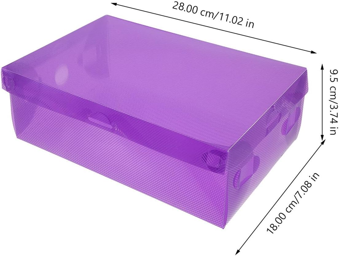 VALICLUD 7Pcs Stackable Transparent Shoe Storage Boxes with Flip Lids Thickened Plastic Organizer for Men Women Multi-purpose Sneaker Holder for Home Dorm Closet Space Saving