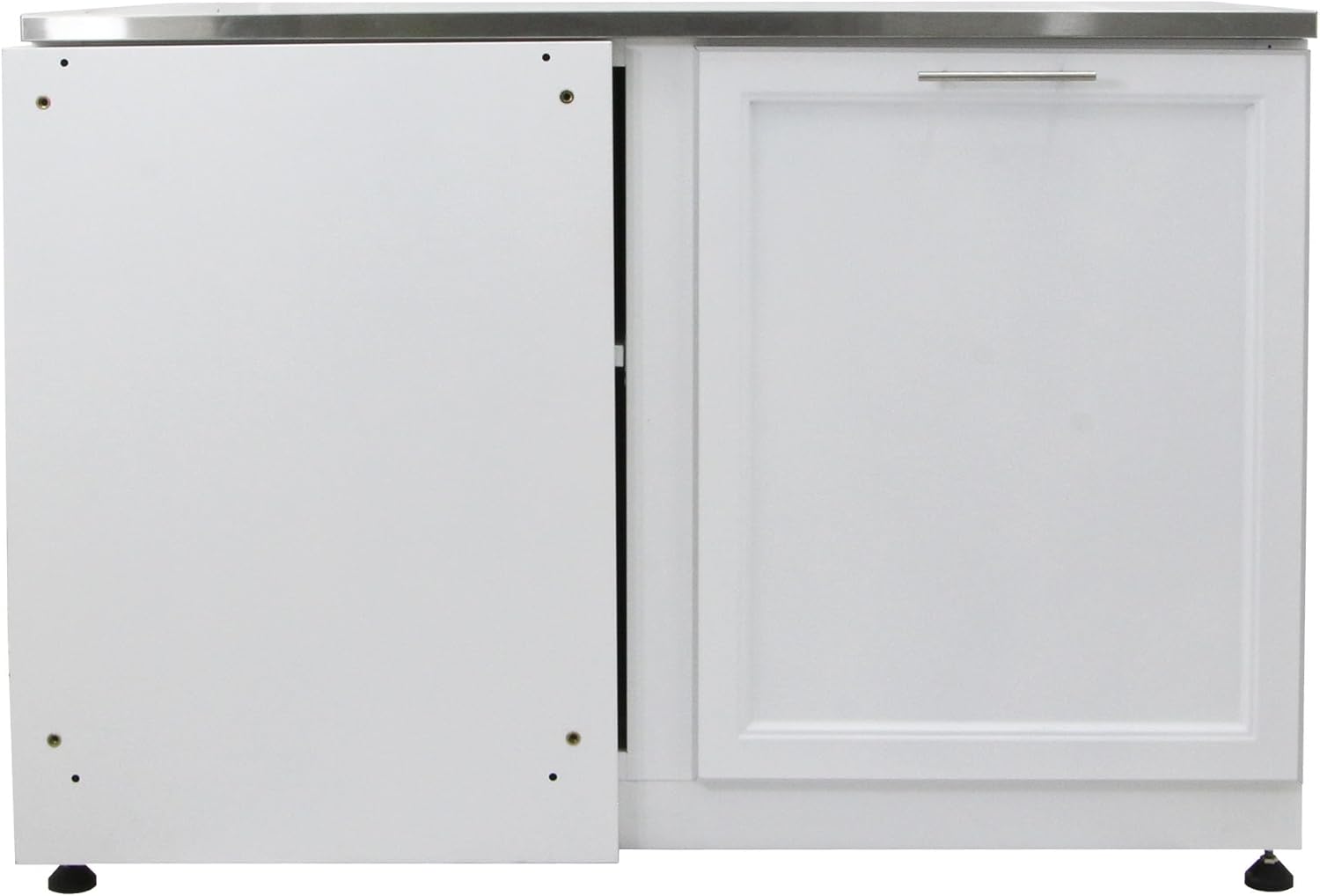 Blue Sky Outdoor Living, OKC5226WSCW, White Shaker 52" Corner Outdoor Kitchen Cabinet,– Weatherproof Patio Storage Solution
