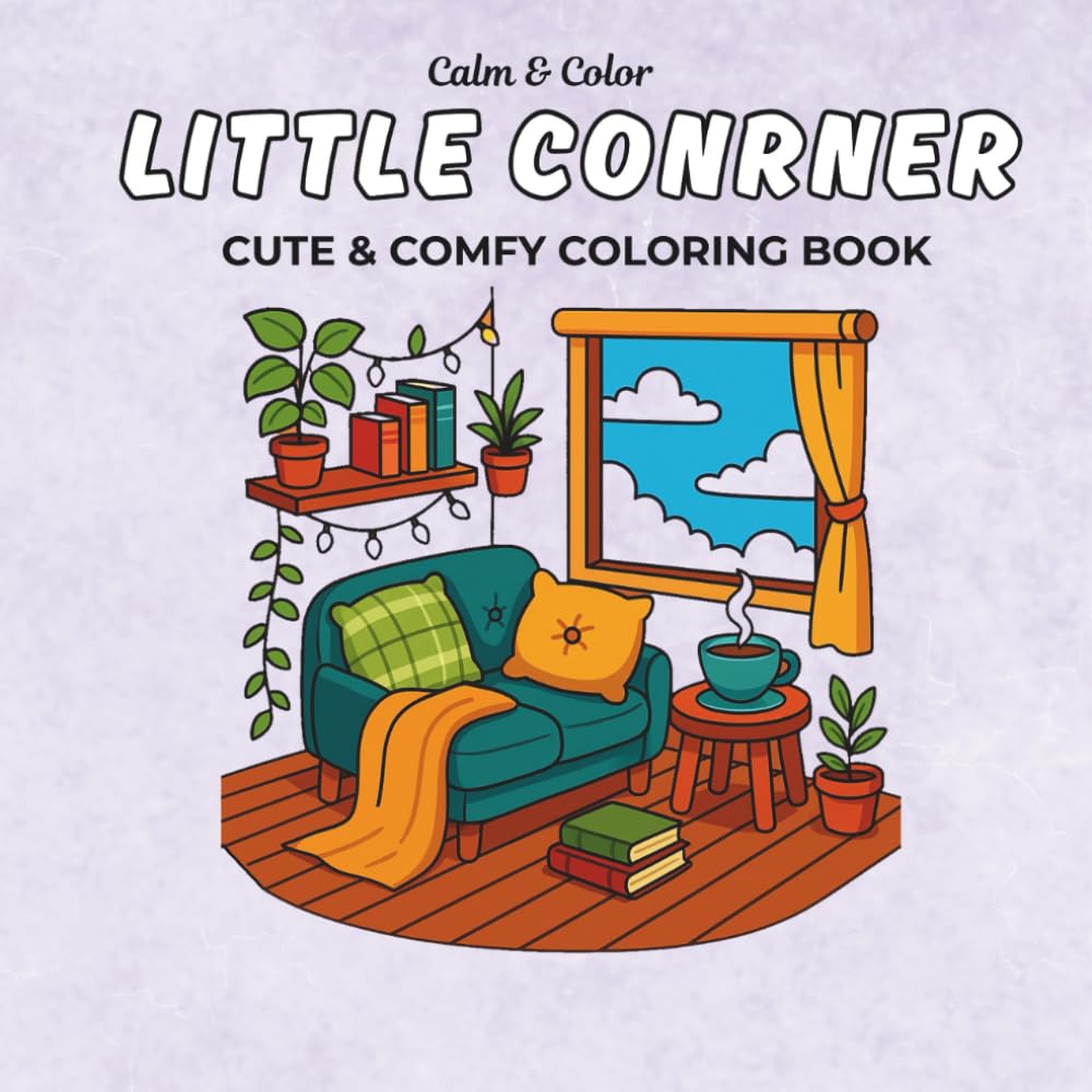 Cozy Little Corner: Coloring Book for Adults and Teens for Relaxation, Super Cute Designs, Hygge Spaces