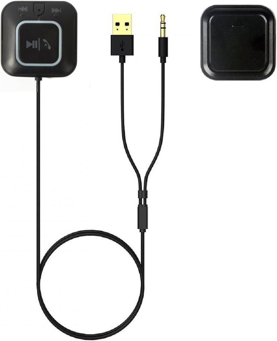 EkoBuy® Wireless Bluetooth Receiver NFC-enabled Bluetooth 4.0 +EDR NFC CVC 6.0 Aux 3.5mm Music Adapter Multi-point Connection Hands-free Car Kit with Mic for Car Systems and Home Audio System