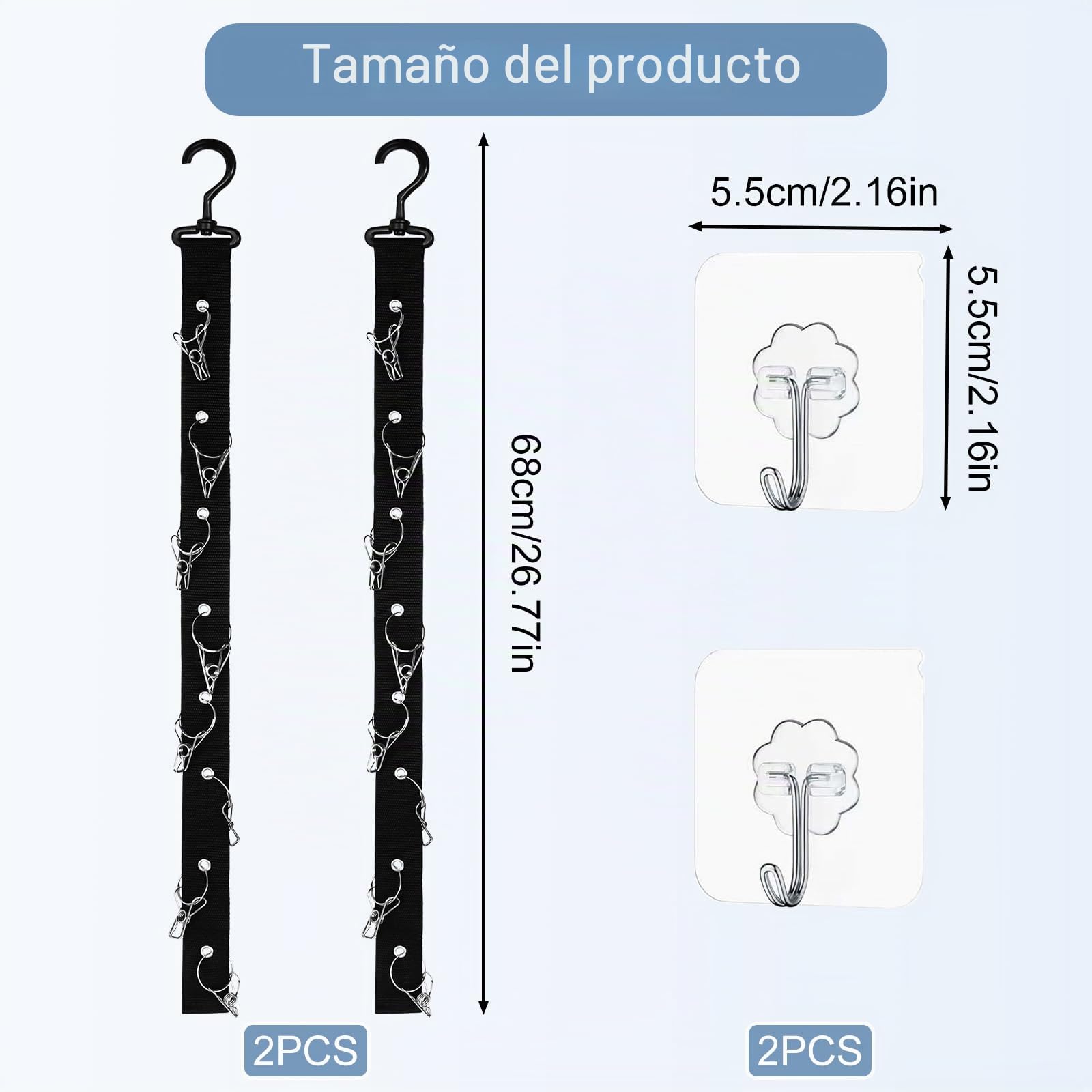 Organizador de Gorras Colgador Vertical 16 Ganchos Acero Inoxidable 2 Ganchos Adhesivos Soporte Pared Puerta Armario