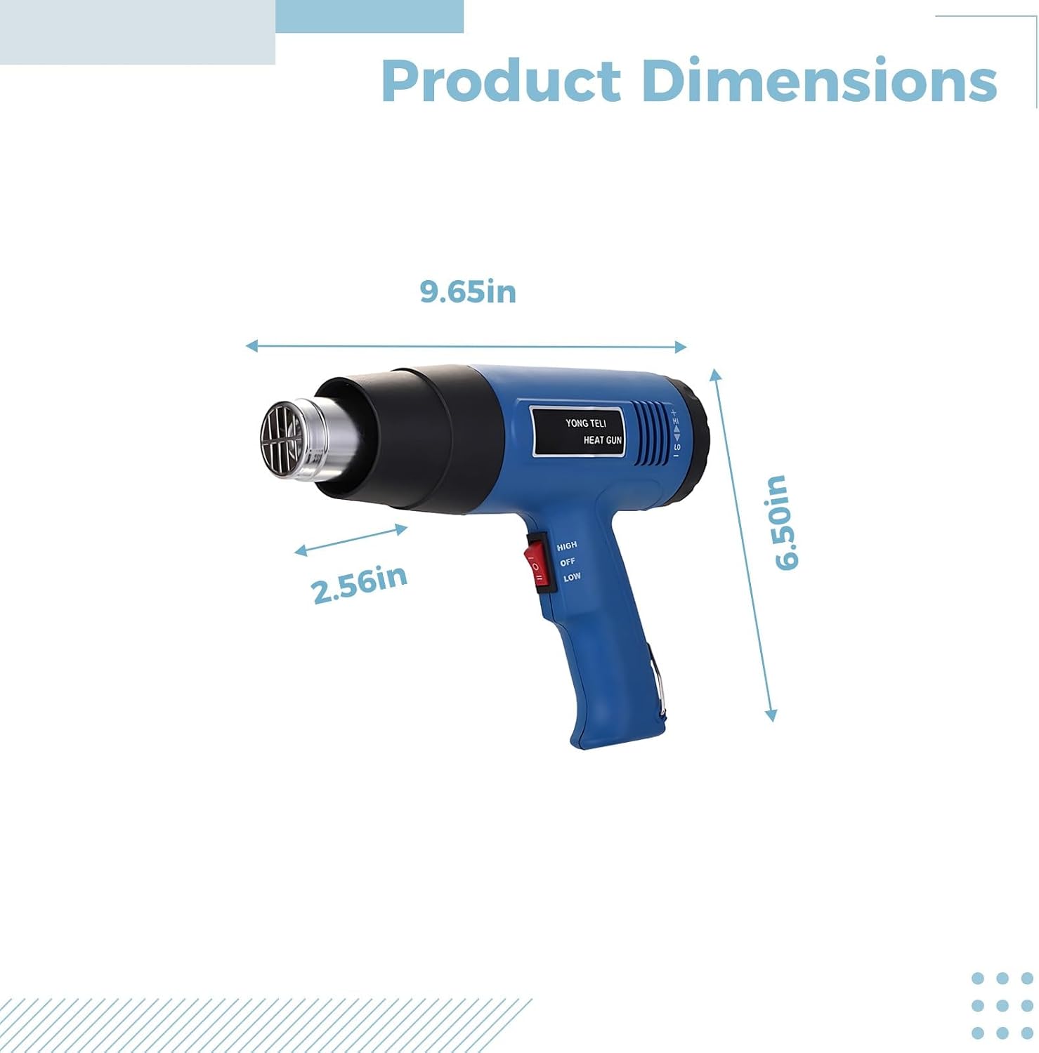 Bosreroy 2000W Heat Gun With Adjustable Digital Temperature Display For Shrink Wrapping And Automotive Film