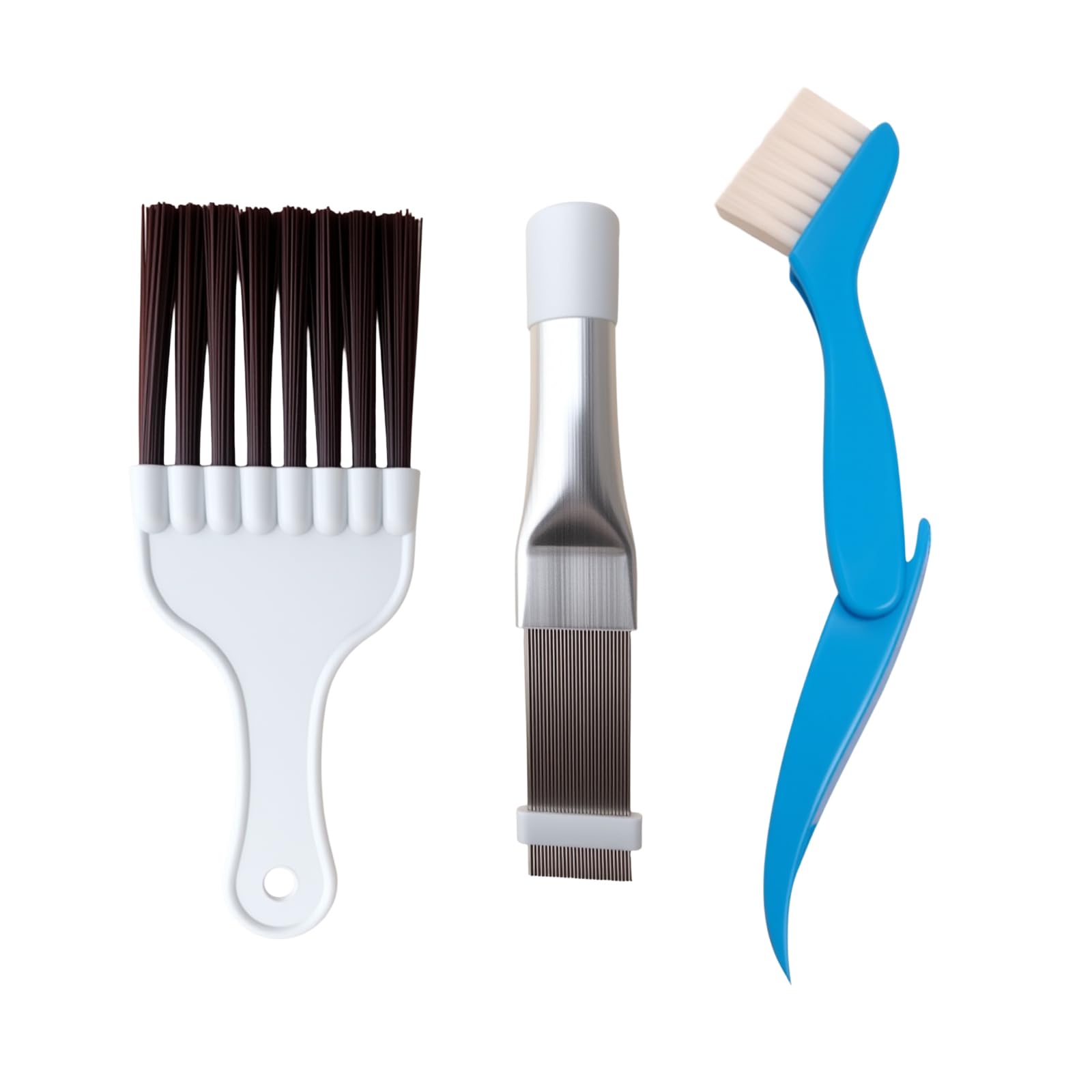 Incauca 3 Packs Air Conditioner Condenser Fin Comb, Fin Cleaning Brush, Coil Brush, Ac Cleaning Kit, Refrigerator Cleaner Tool, Coil Cleaning Whisk Brush