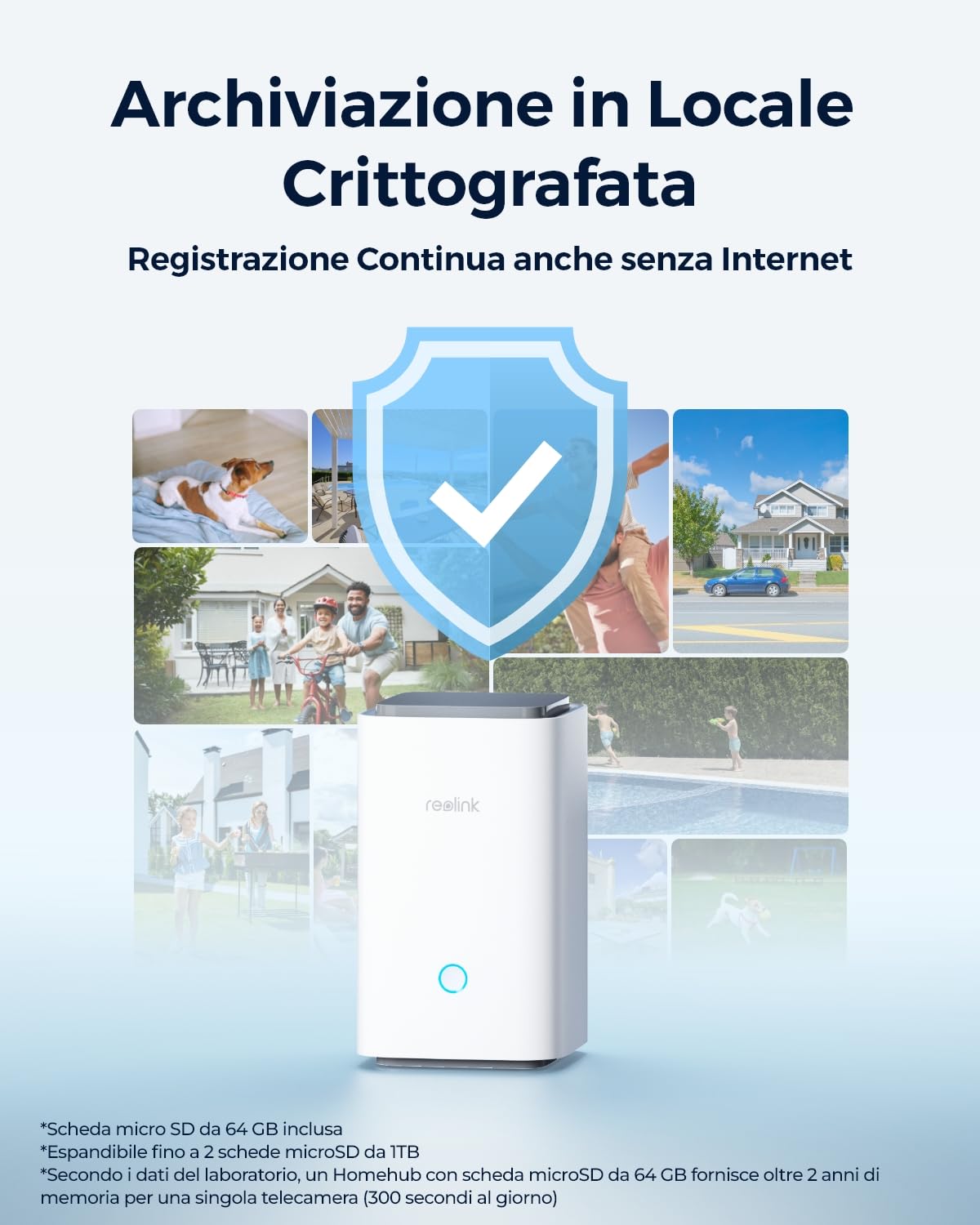 Reolink 4K Telecamera Wi-Fi Esterno Senza Fili kit, Home Hub, 2 telecamere Argus 4 Pro con Pannello Solare, Visione Notturna ColorX, Visione a 180°, Wi-Fi 6, Registrazione Locale, Nessun Costo Mensile