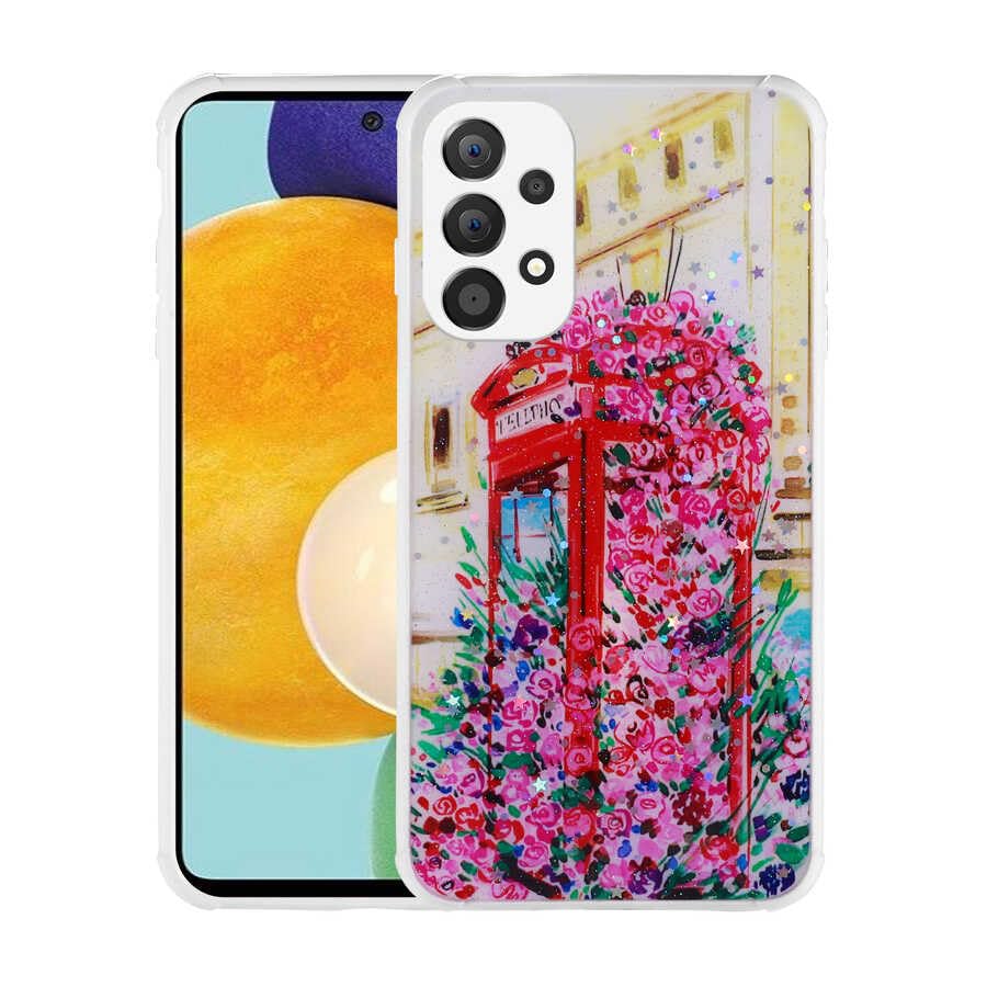 Zore Galaxy ile uyumlu A23 Kılıf Simli Desenli Kamera Korumalı Parlak Zore Popy Kapak Kulübe