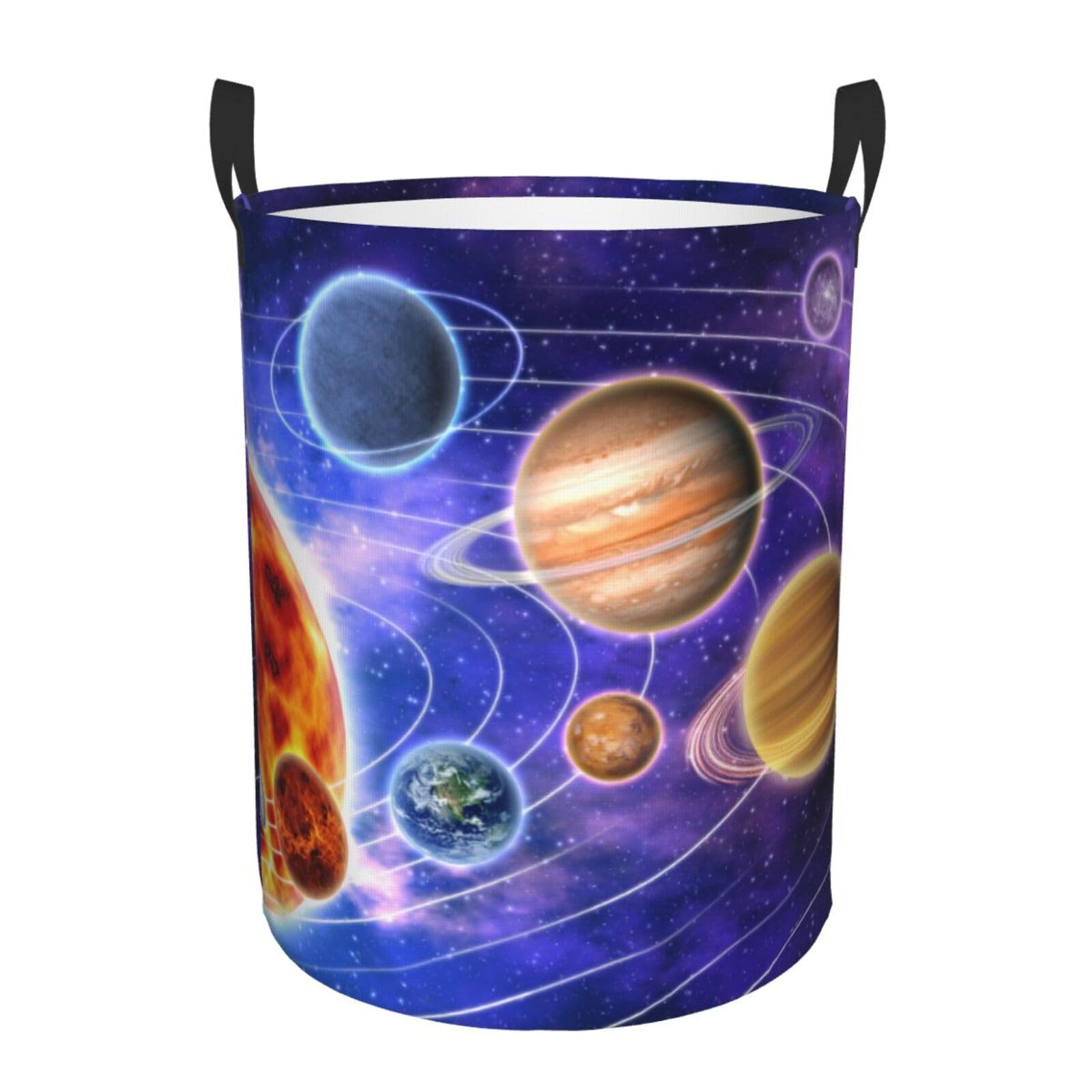 Laundry Basket Planets and Orbits Laundry Hamper Waterproof Idea Hampers Large Collapsible Baskets with Handle Suitable for Bedroom Bathroom Utility Room Kitchen